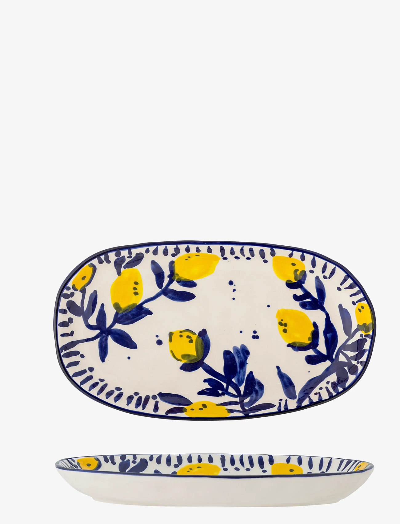 Bloomingville - Maxima Serving Plate, Blue, Stoneware - serving platters - blue - 0