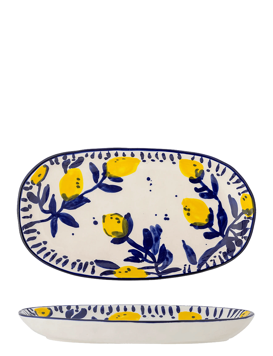 Bloomingville - Maxima Serving Plate, Blue, Stoneware - osta hinna alusel - blue - 1