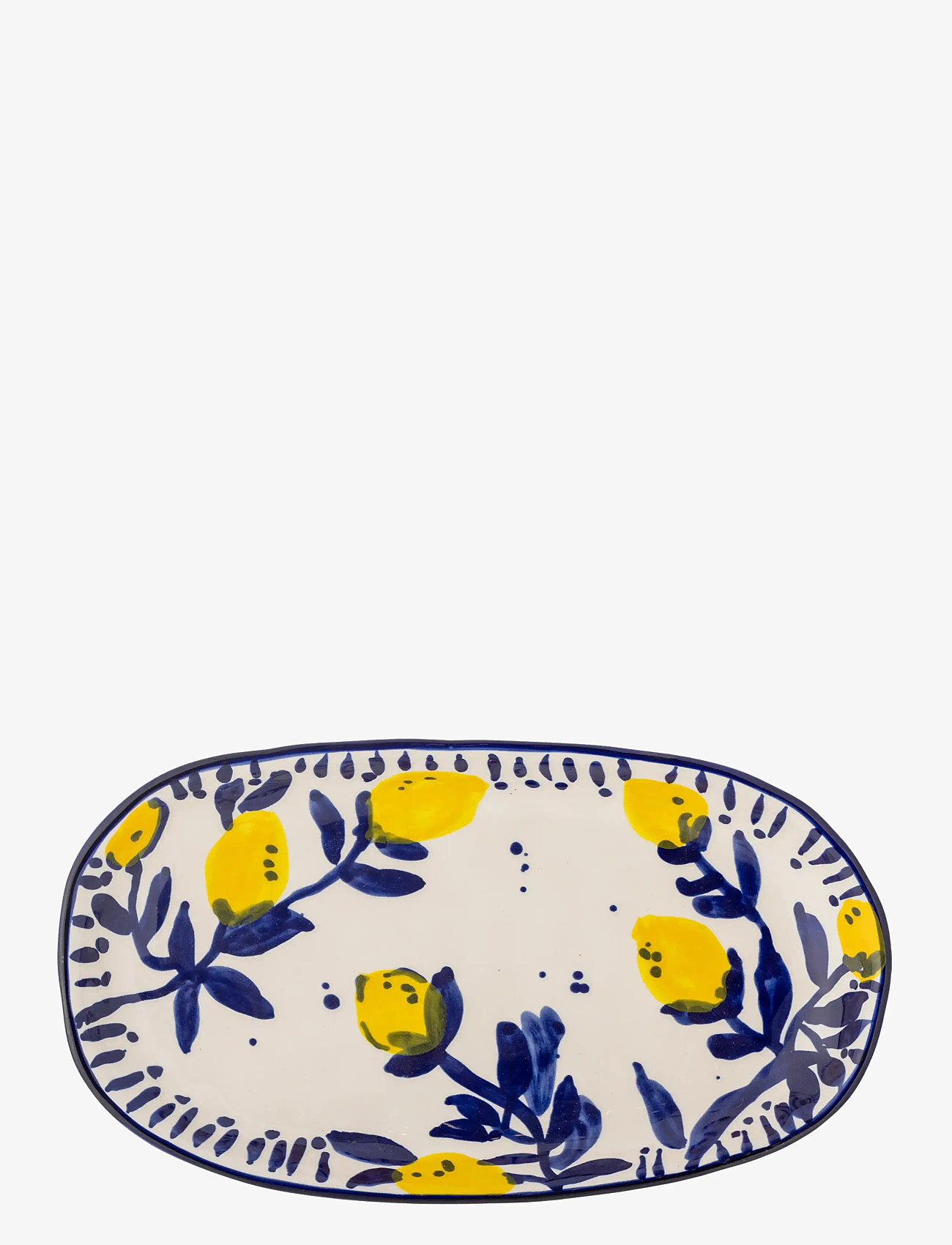Bloomingville - Maxima Serving Plate, Blue, Stoneware - serving platters - blue - 1