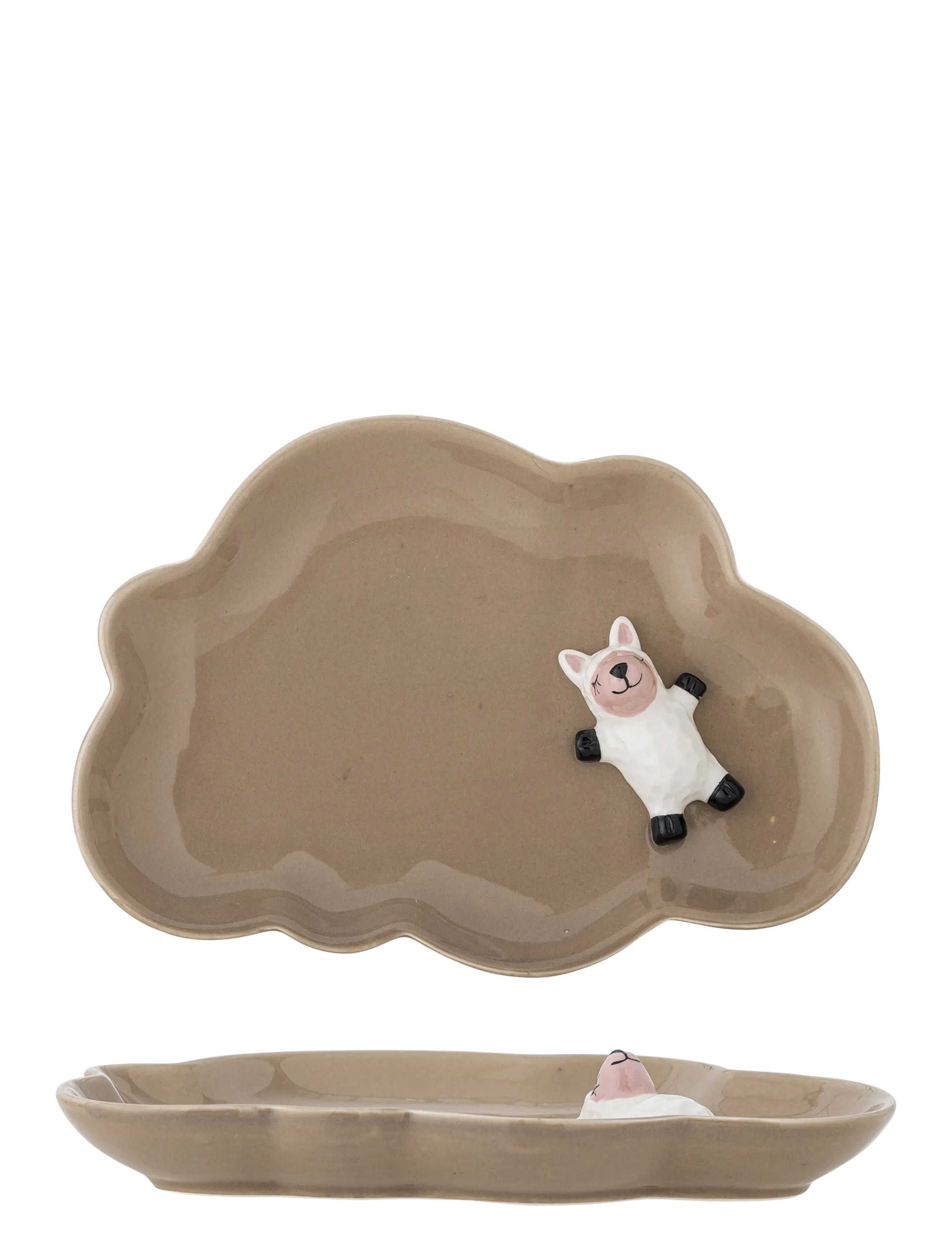 Bloomingville Dolly Plate, Plade, Brun, Str: 2.5X20X14CM