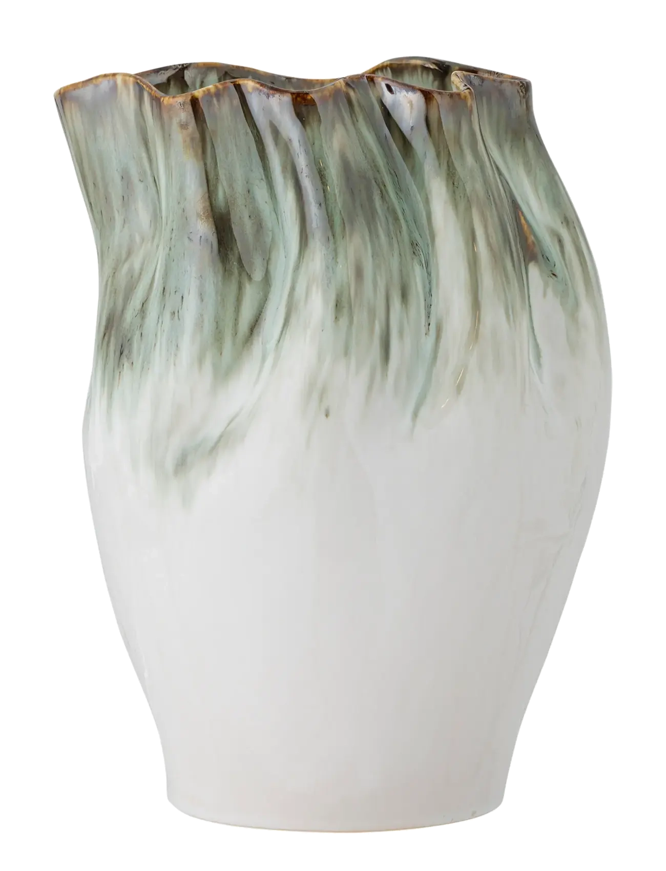 Bloomingville Nisha Vase, Vase, Grøn, Str: Ø 22.5 CM