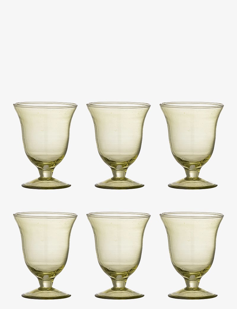 Bloomingville - Florentine Wine Glass - valge veini pokaalid - green - 0