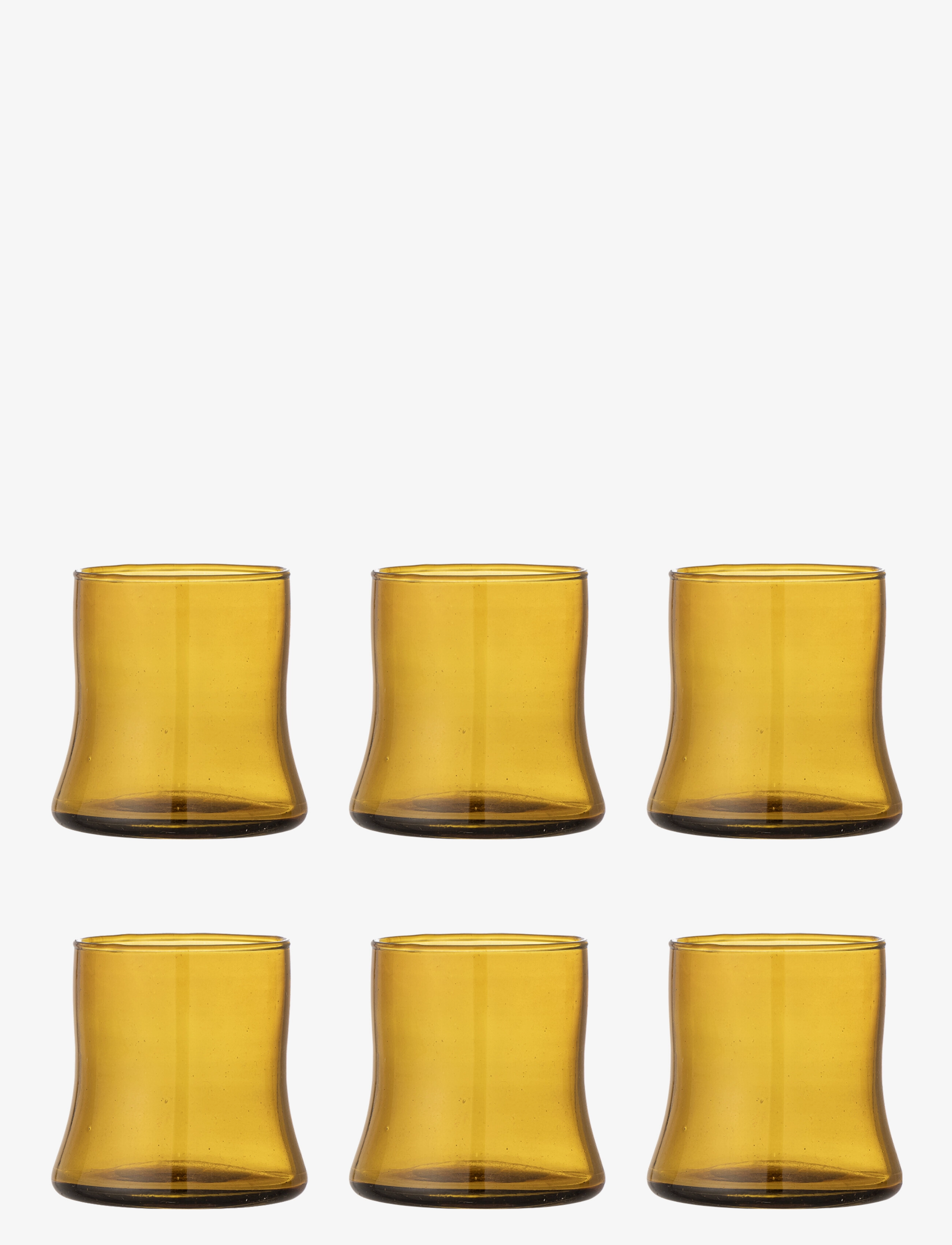 Bloomingville Florentine Drinking Glass, Ø9XH9 cm, Yellow, Glas > Drikkeglas, Unisex