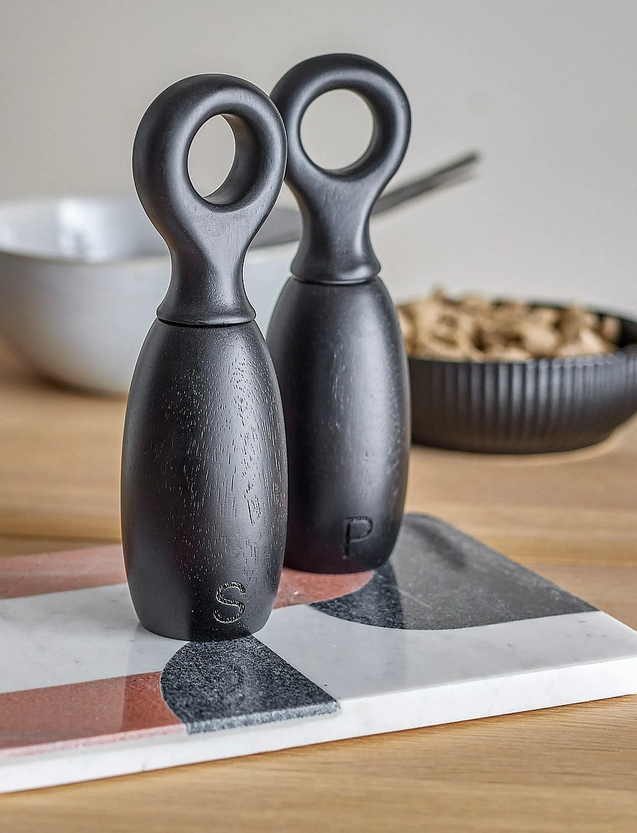 Bloomingville - Martim Salt & Pepper Mill, Black, Rubberwood - salz- & pfefferstreuer - black - 0