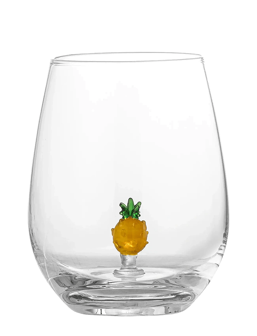 Bloomingville - Misa Drinking Glass, Clear, Glass - trinkgläser - pineapple - 1