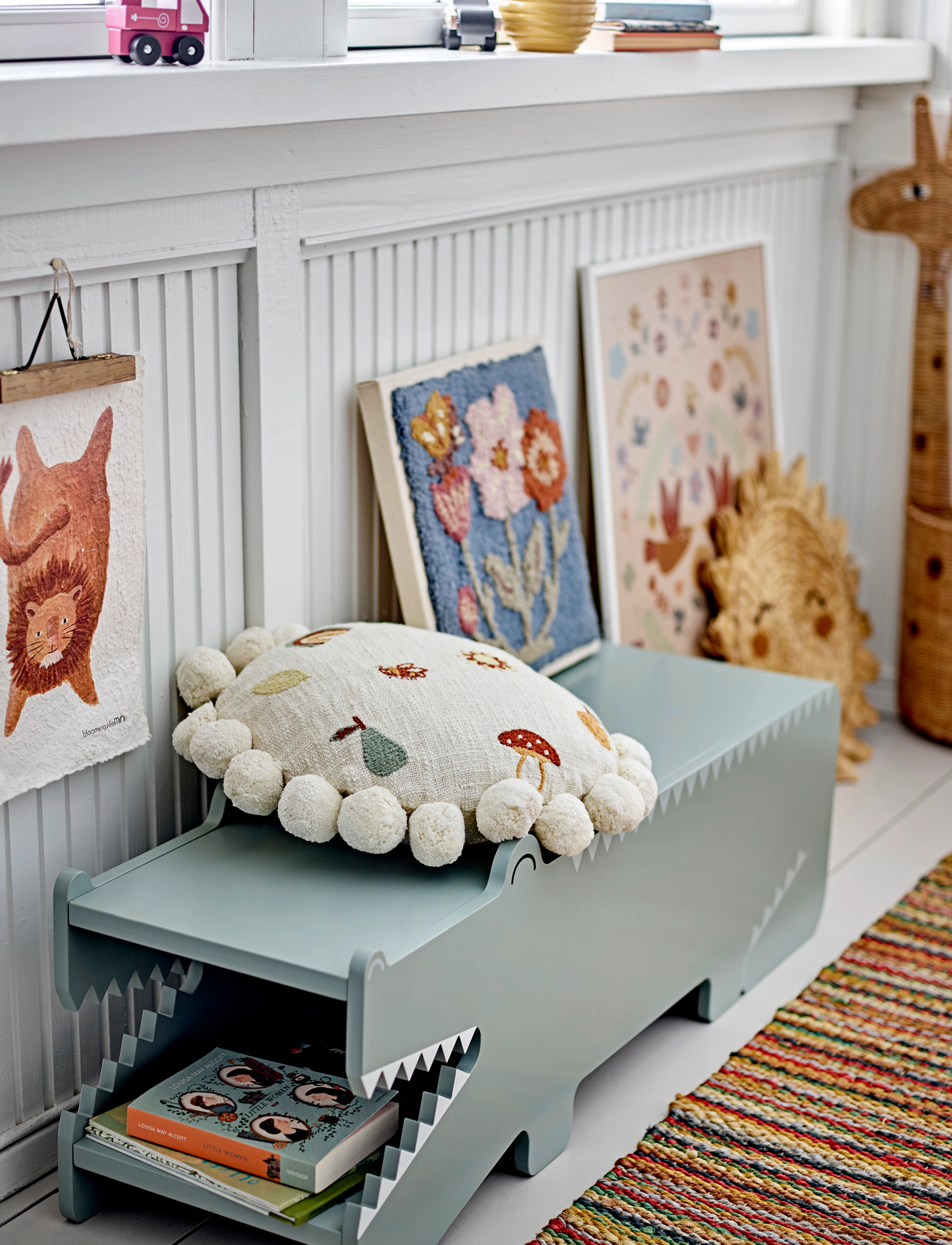 Bloomingville Arnie Bench, 30X100X34 cm, Green, Møbler > Hylder, Børn