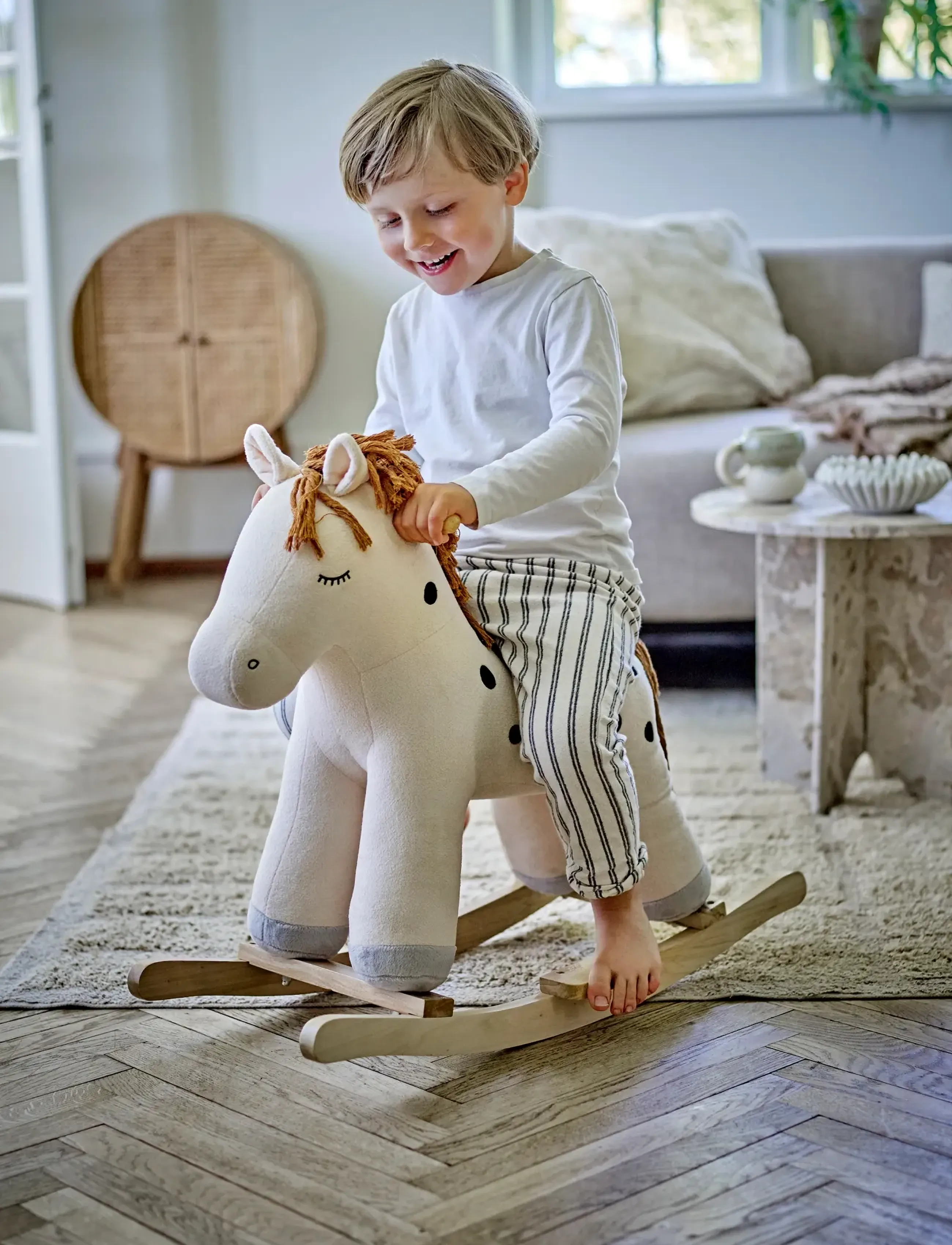 Bloomingville Merlen Rocking Toy, One Size, Spielzeug, Creme - Kinder