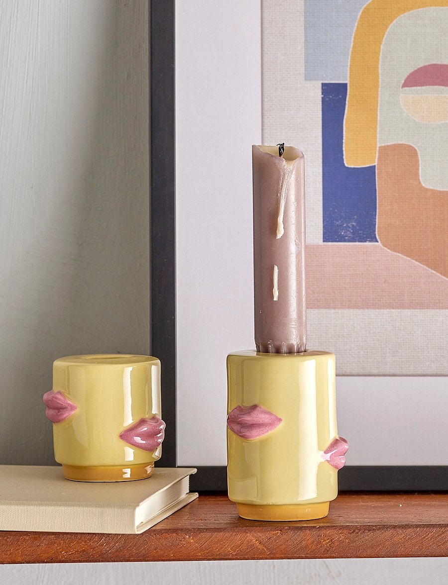 Bloomingville - Sassy Candle Holder - die niedrigsten preise - yellow - 4