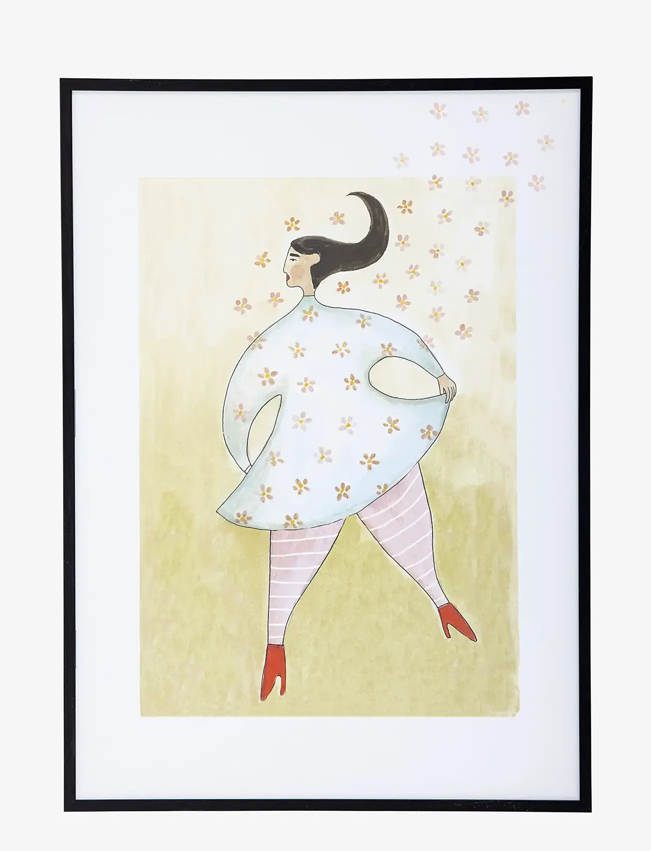Bloomingville - Ajo Illustration w/ Frame - illustrations - black - 0