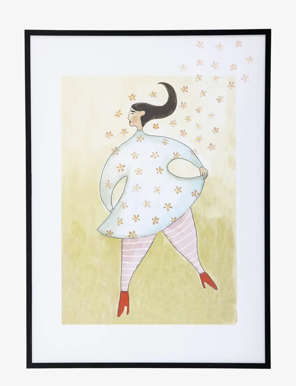 Bloomingville - Ajo Illustration w/ Frame - illustrationen - black - 0