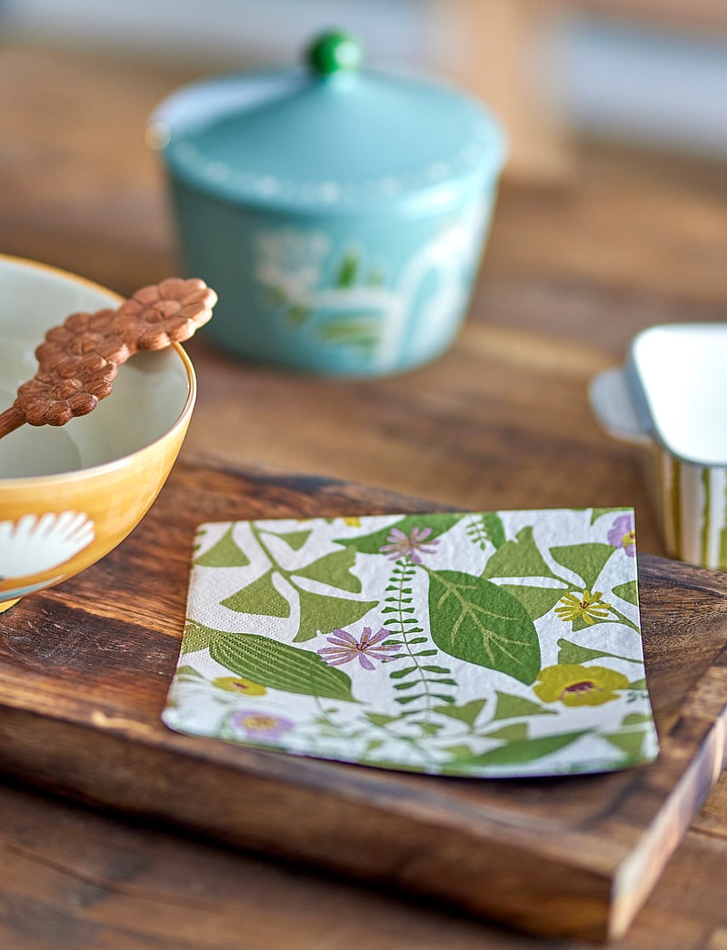 Bloomingville - Camelie Napkin - pabersalvrätikud - green - 0