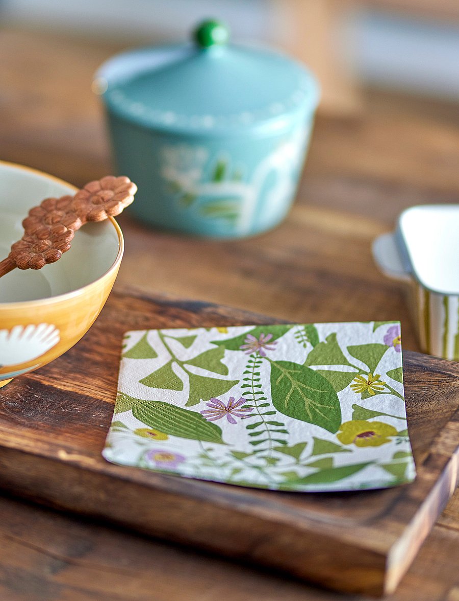 Bloomingville - Camelie Napkin - linased ja puuvillased salvrätikud - green - 1