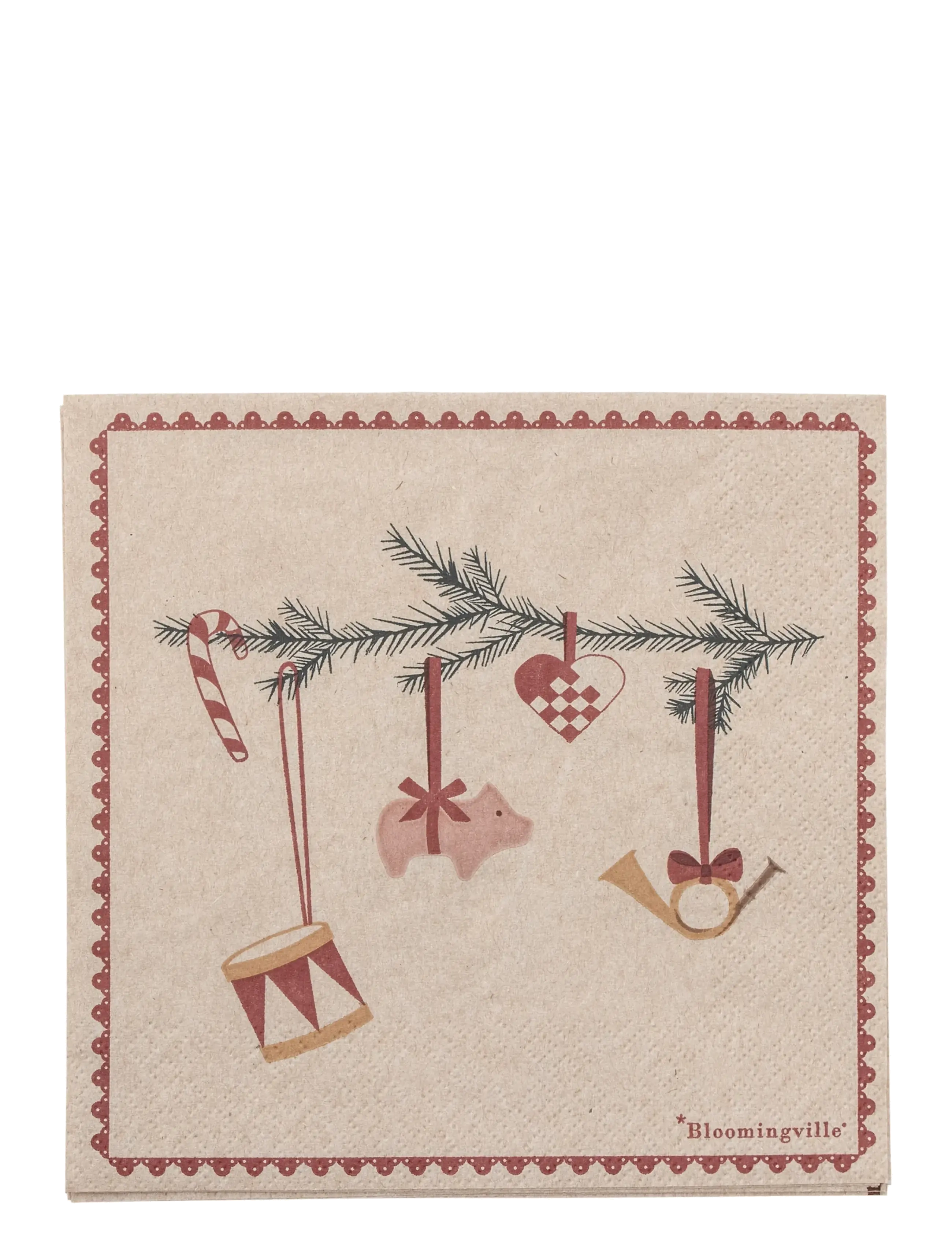 Bloomingville Yule Napkin - Textilien - RED / beige