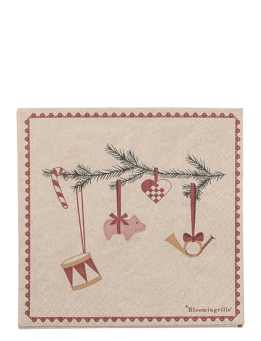 Bloomingville - Yule Napkin - stoffservietten - red - 0