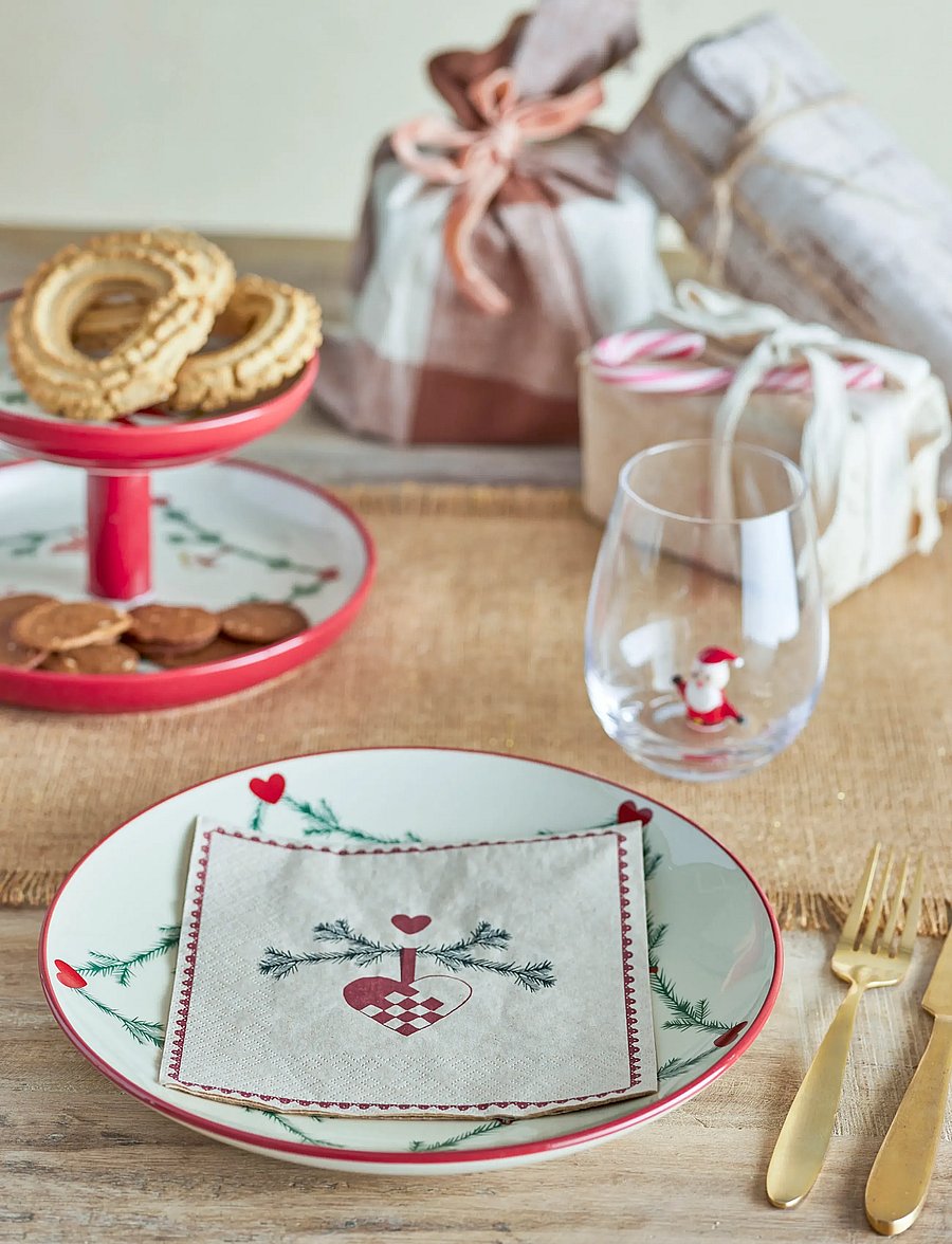 Bloomingville - Yule Napkin - stoffservietten - red - 1