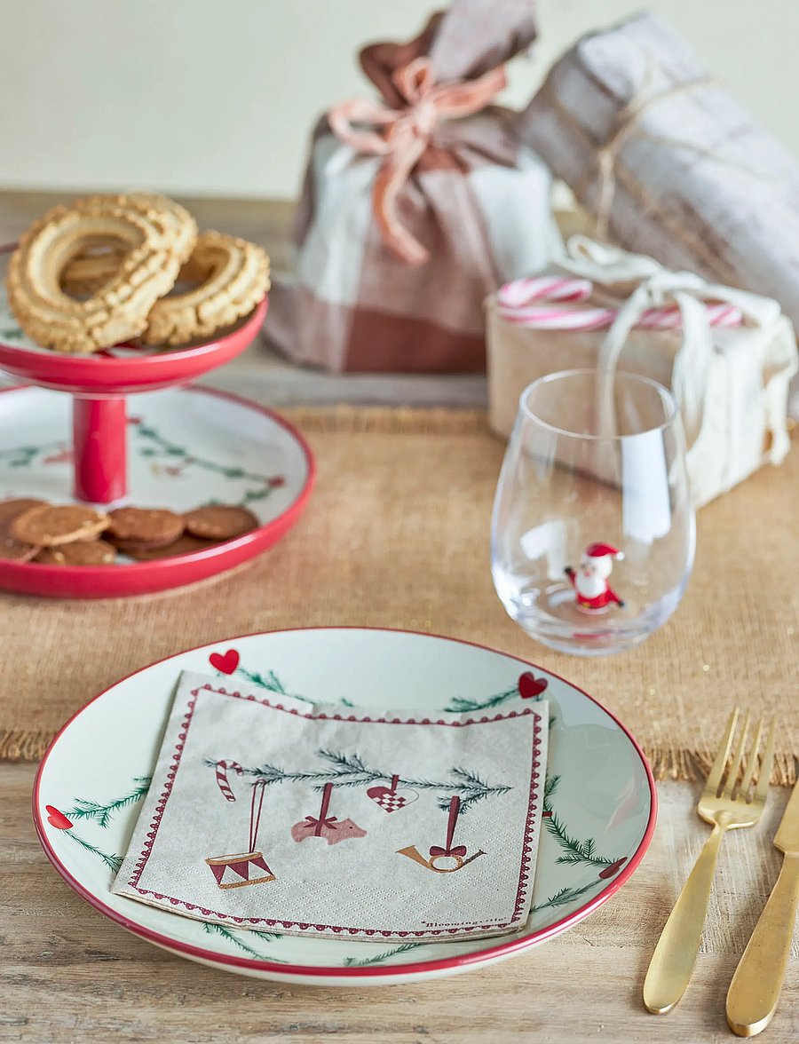 Bloomingville - Yule Napkin - stoffservietten - red - 2
