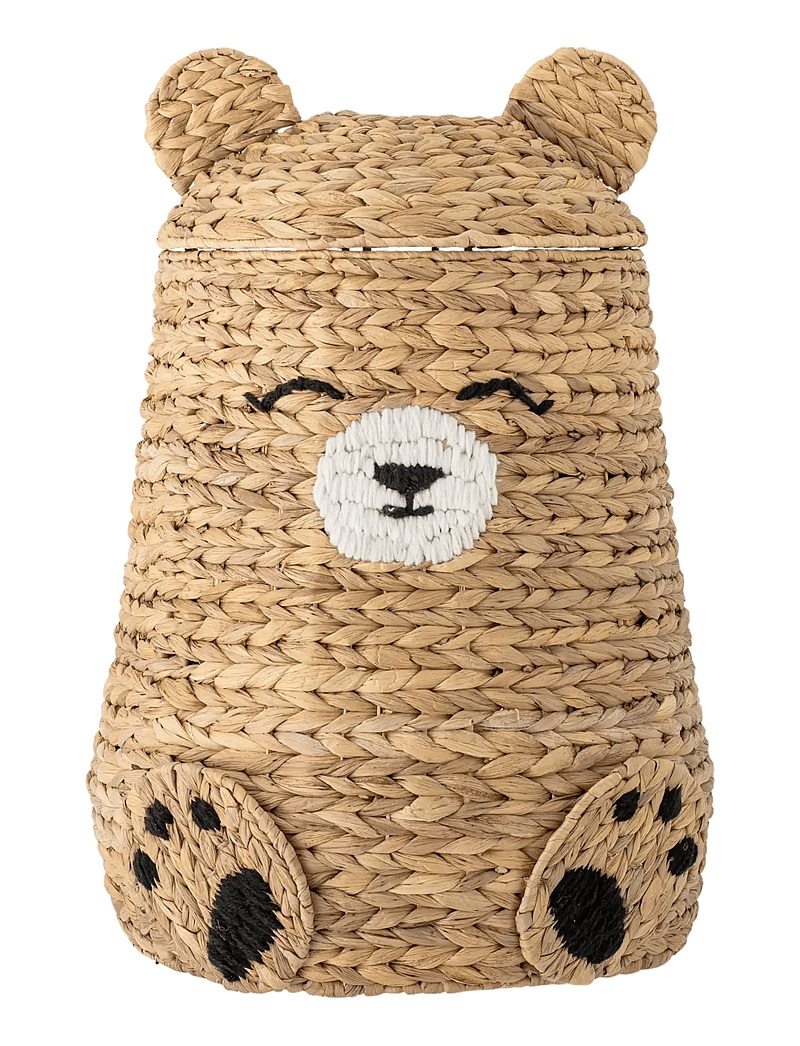 Bloomingville - Timone Basket w/Lid - aufbewahrungskörbe - nature - 1