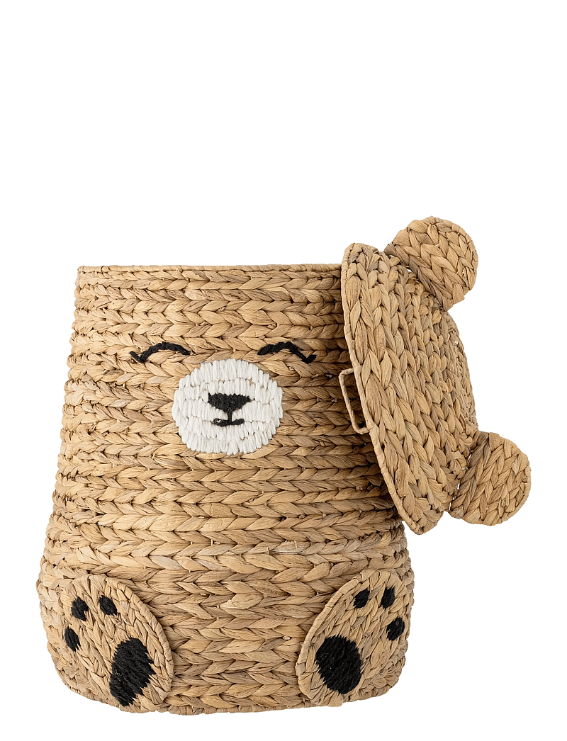 Bloomingville - Timone Basket w/Lid - aufbewahrungskörbe - nature - 2
