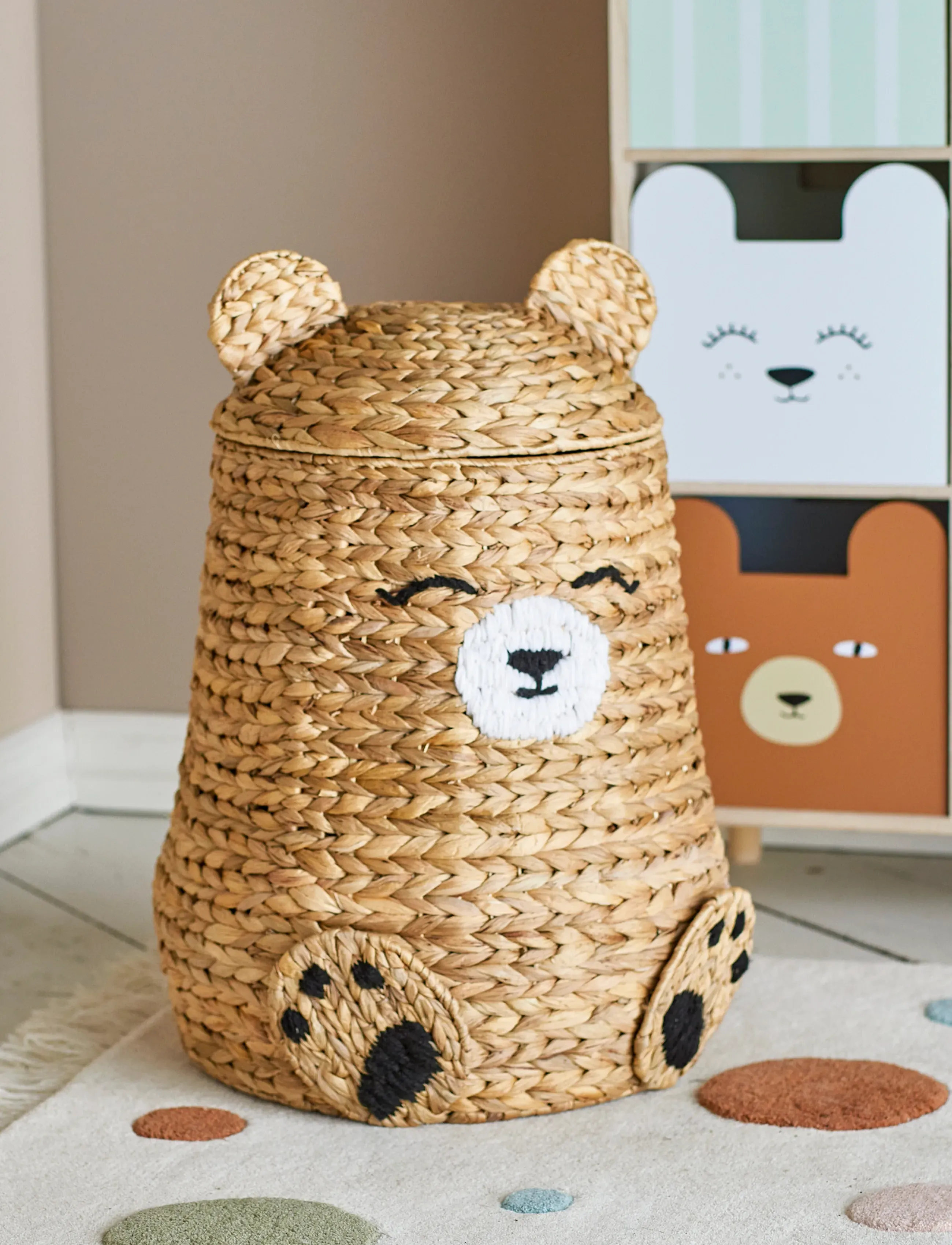 Bloomingville - Timone Basket w/Lid - opbevaringskurve - nature - 3