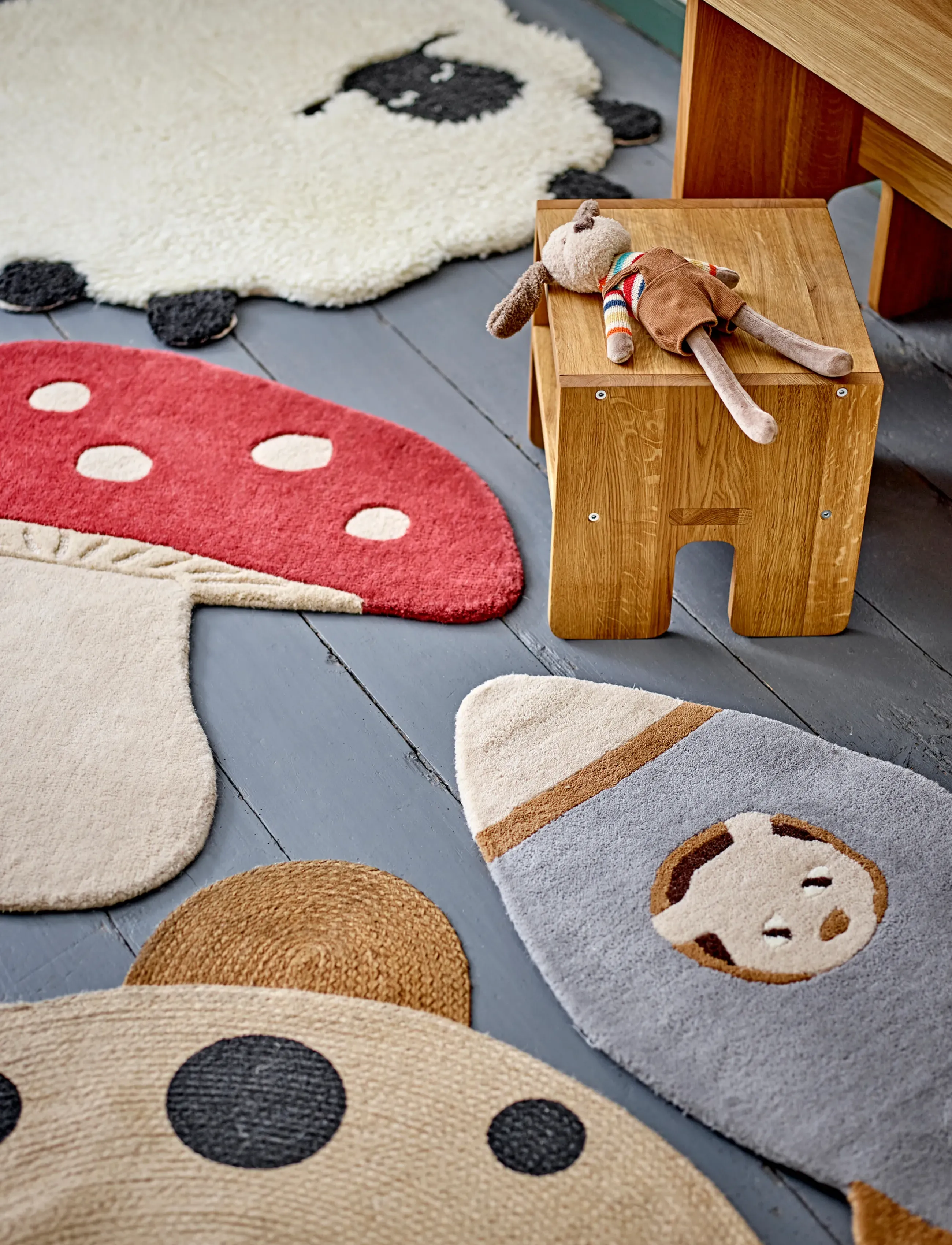 Bloomingville Dolly Rug, Ø 84 cm, Rugs And Carpets, Weiß - Asymmetric Rugs, Kinder