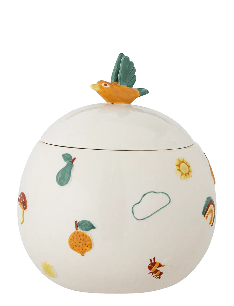 Bloomingville - Agnes Jar w/Lid - die niedrigsten preise - white - 0