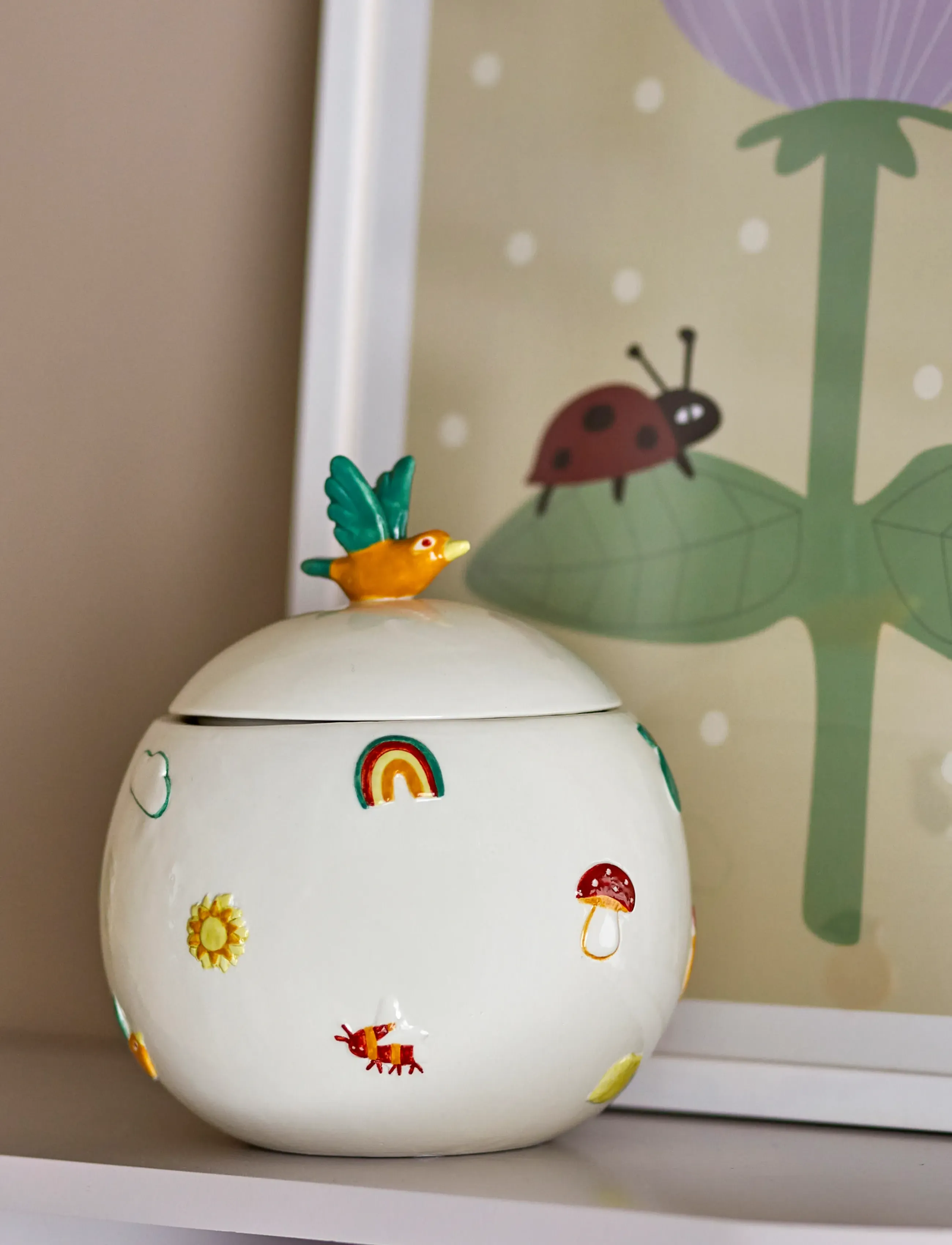 Bloomingville Agnes Jar W/Lid, 590 ml, Kitchen Storage, Weiß - Jars, Homeware