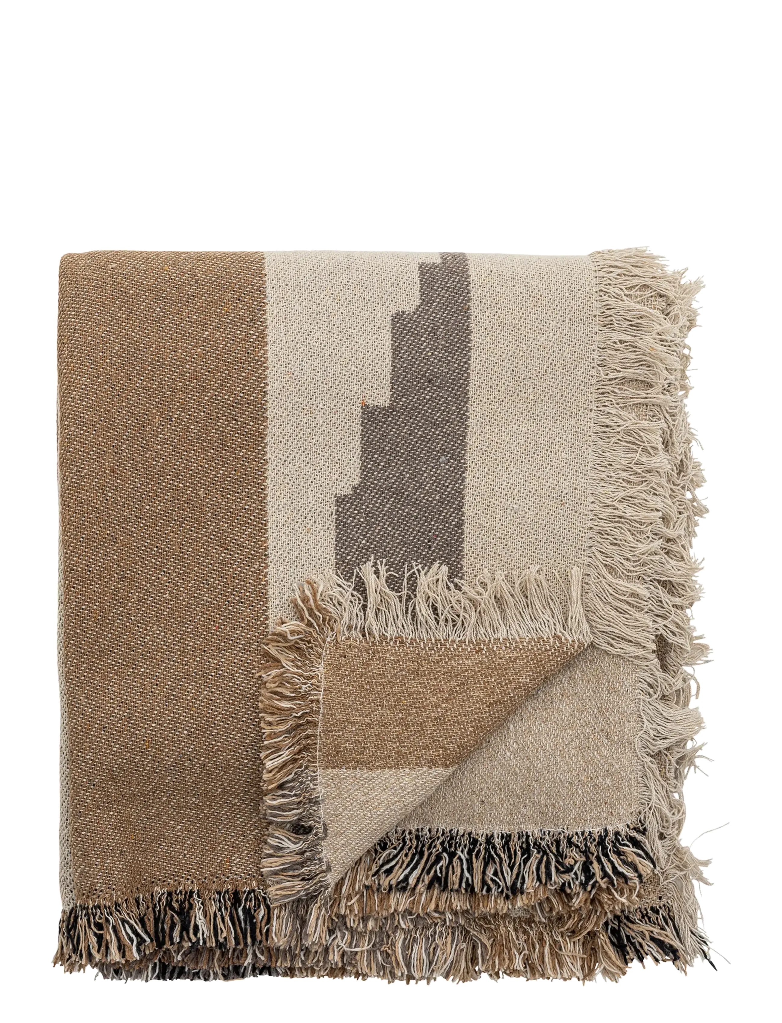 Bloomingville - Maji Throw, Brown, Recycled Cotton - brown - 1