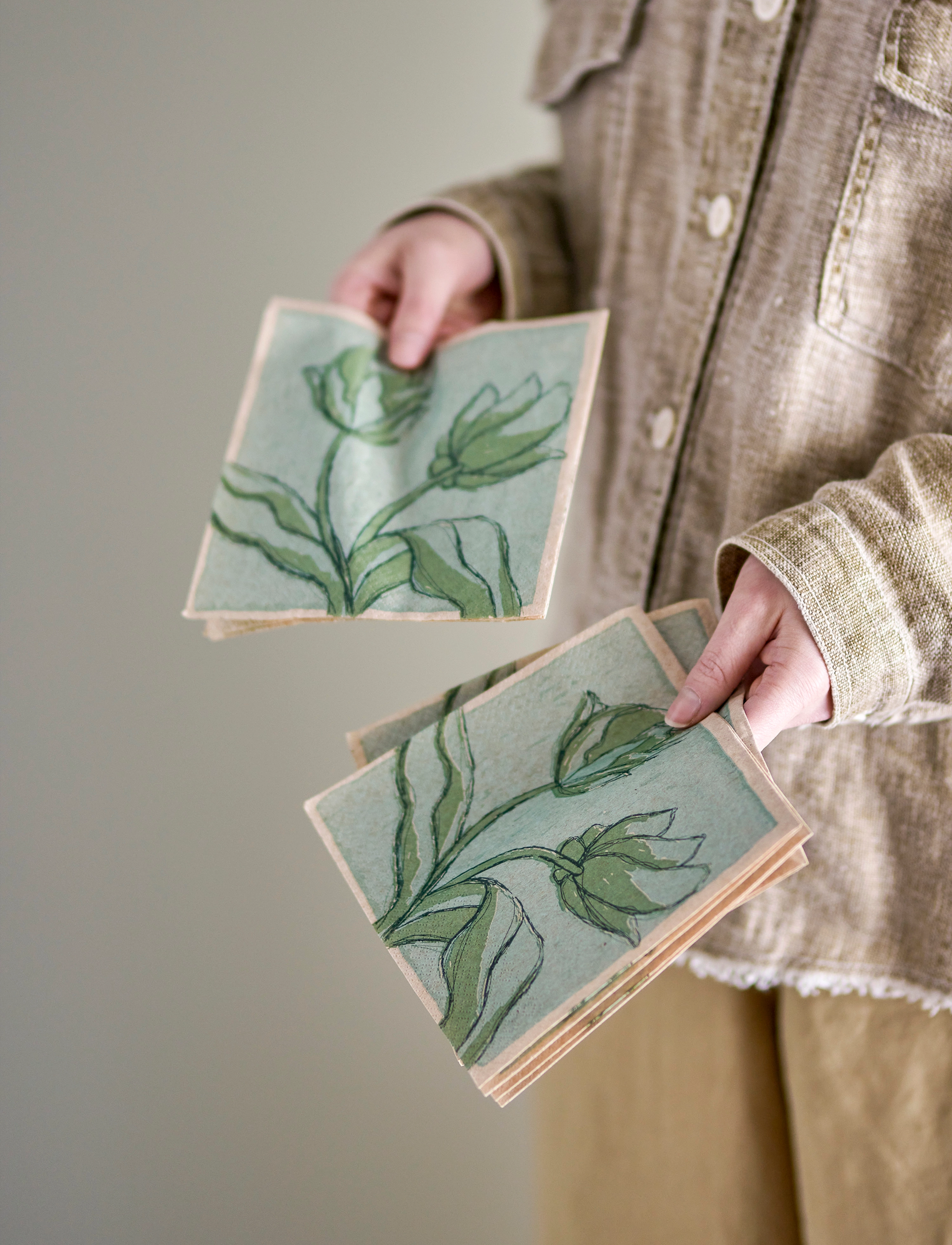 Bloomingville - Mana Napkin - green - 2