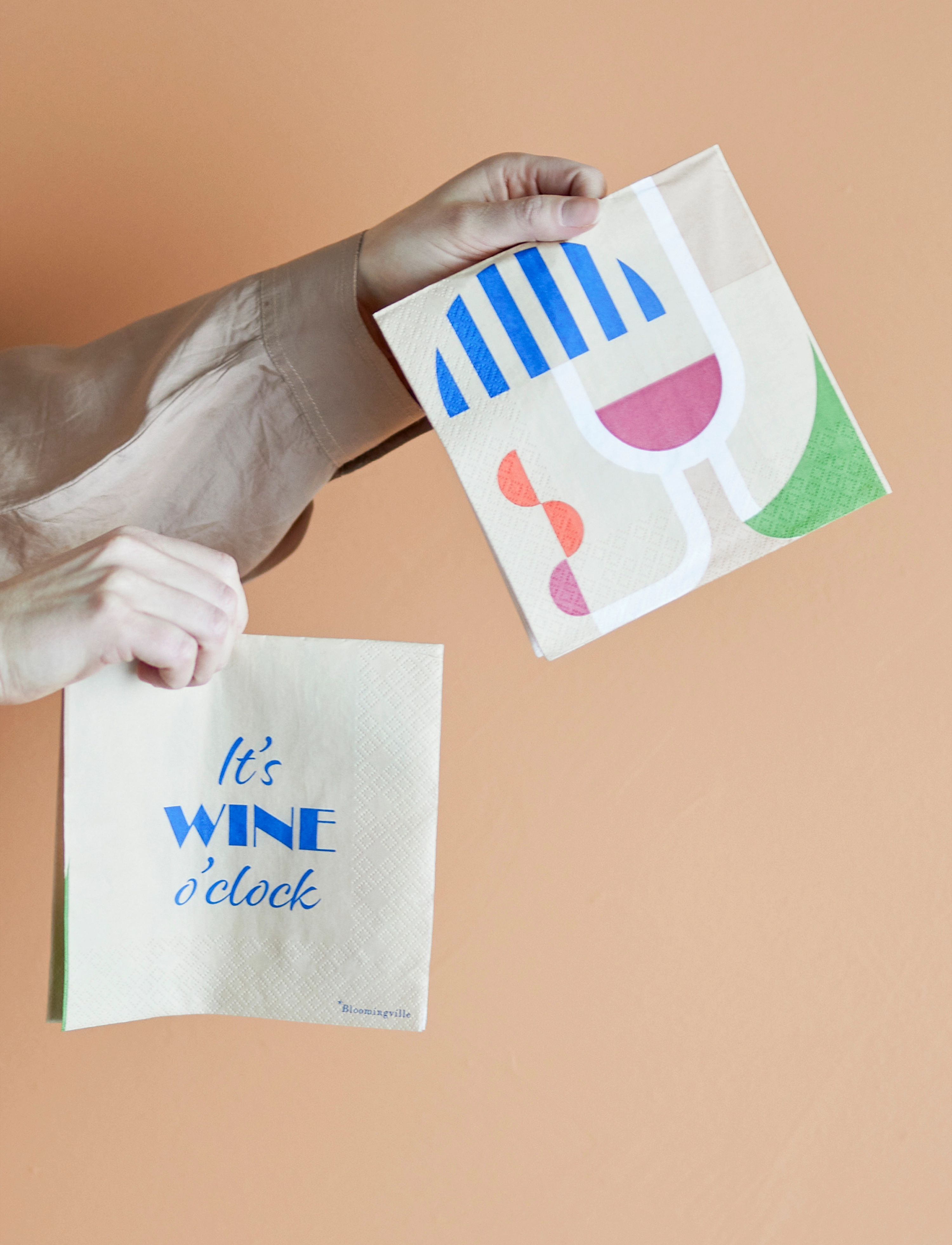 Bloomingville Wine Napkin, One Size, Napkins, Mehrfarbig/gemustert - Paper Homeware