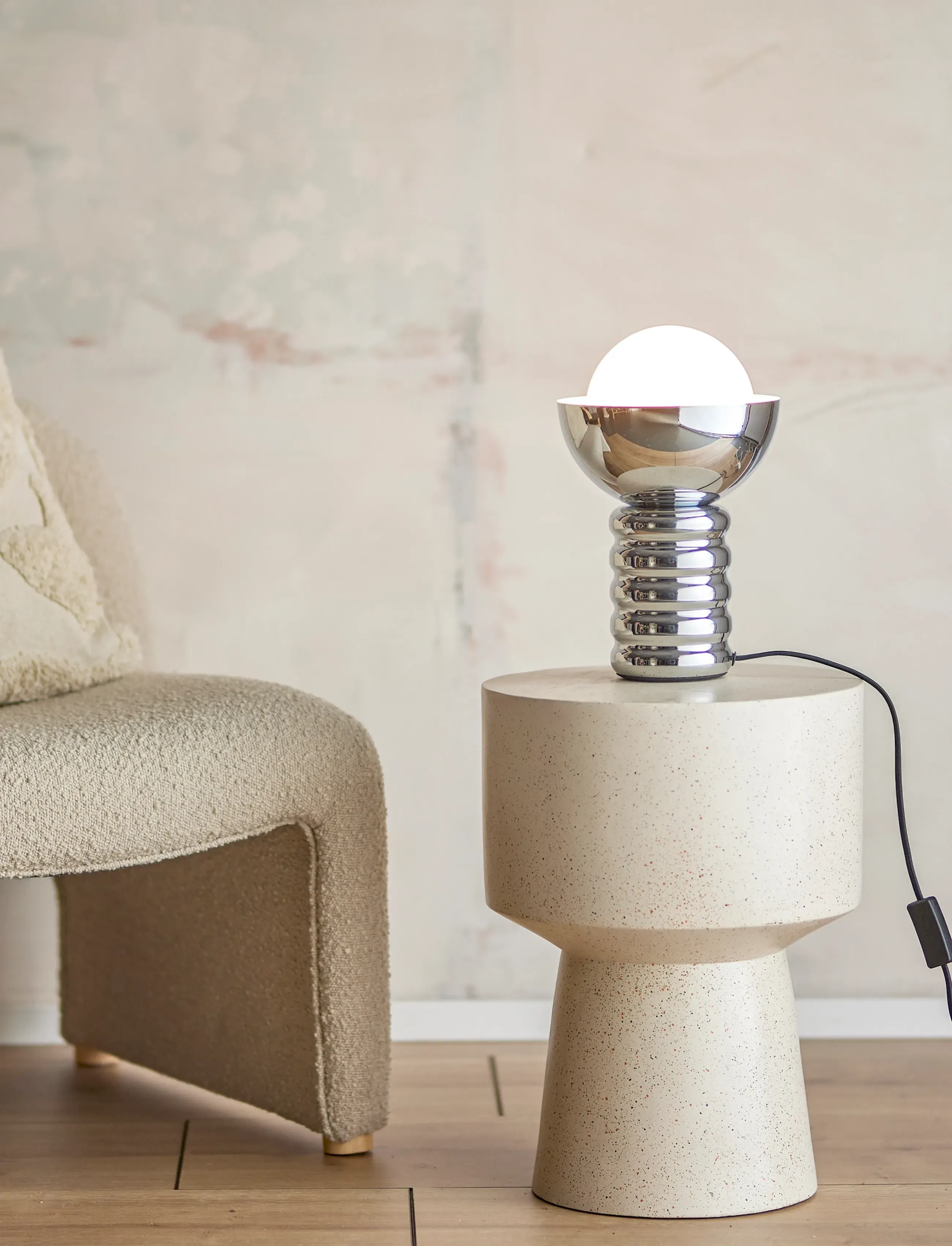 Bloomingville Spike Table Lamp, Ø 20 cm, Lamps, Silber - Homeware