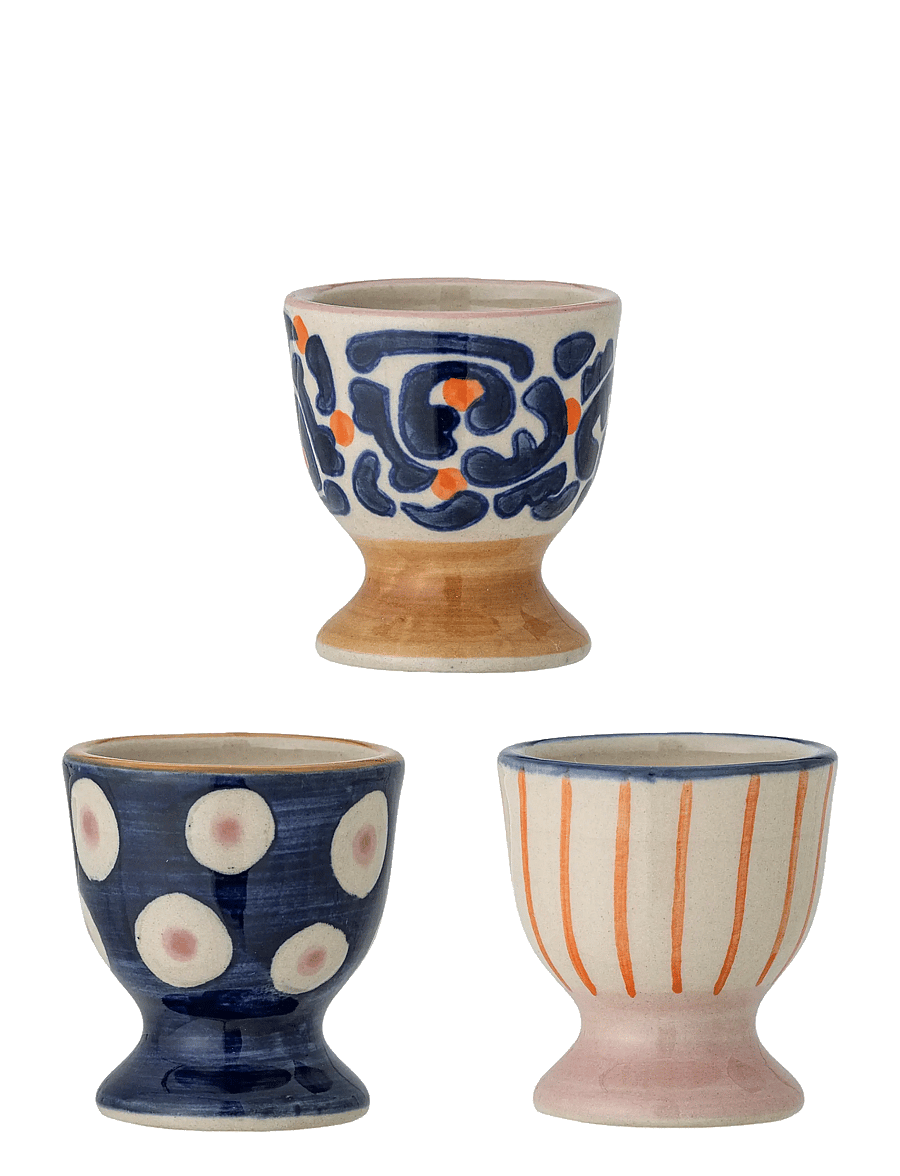 Bloomingville - Eviaya Egg Cup, Blue, Stoneware - eierbecher - blue - 1