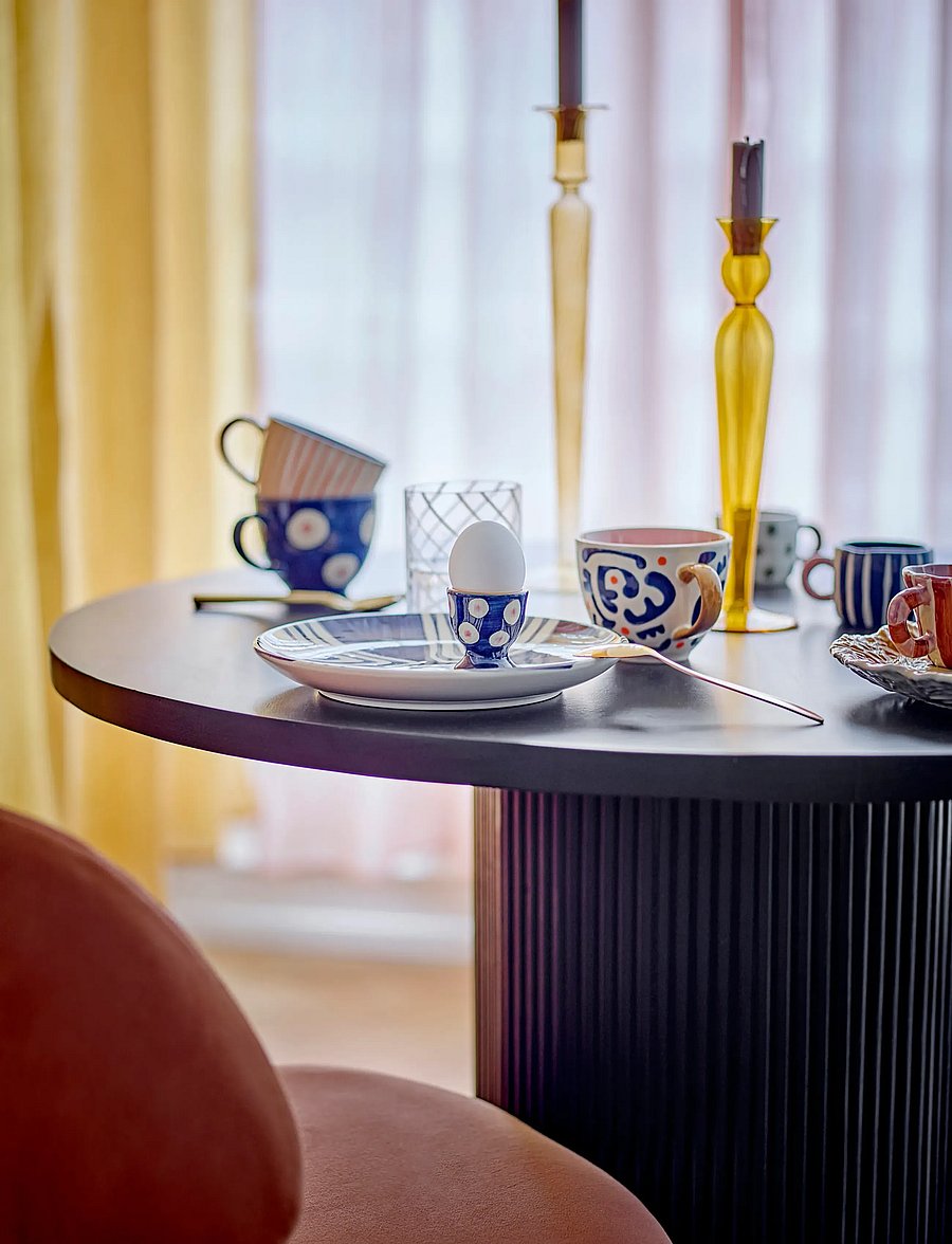 Bloomingville - Eviaya Egg Cup, Blue, Stoneware - eierbecher - blue - 5