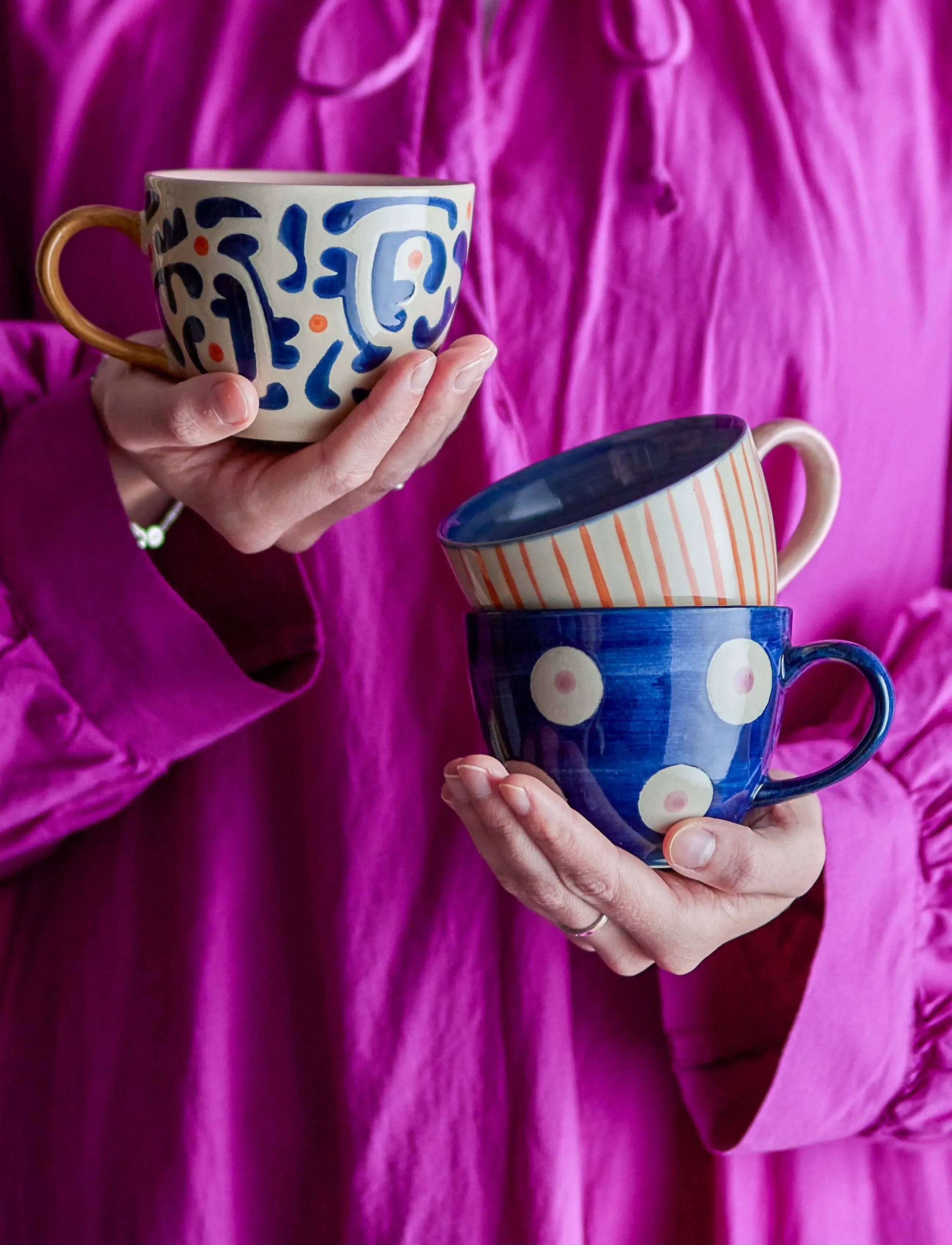 Bloomingville Eviaya Cup, 290 ml, Cups & Mugs, Mehrfarbig/gemustert - Tea Cups, Homeware