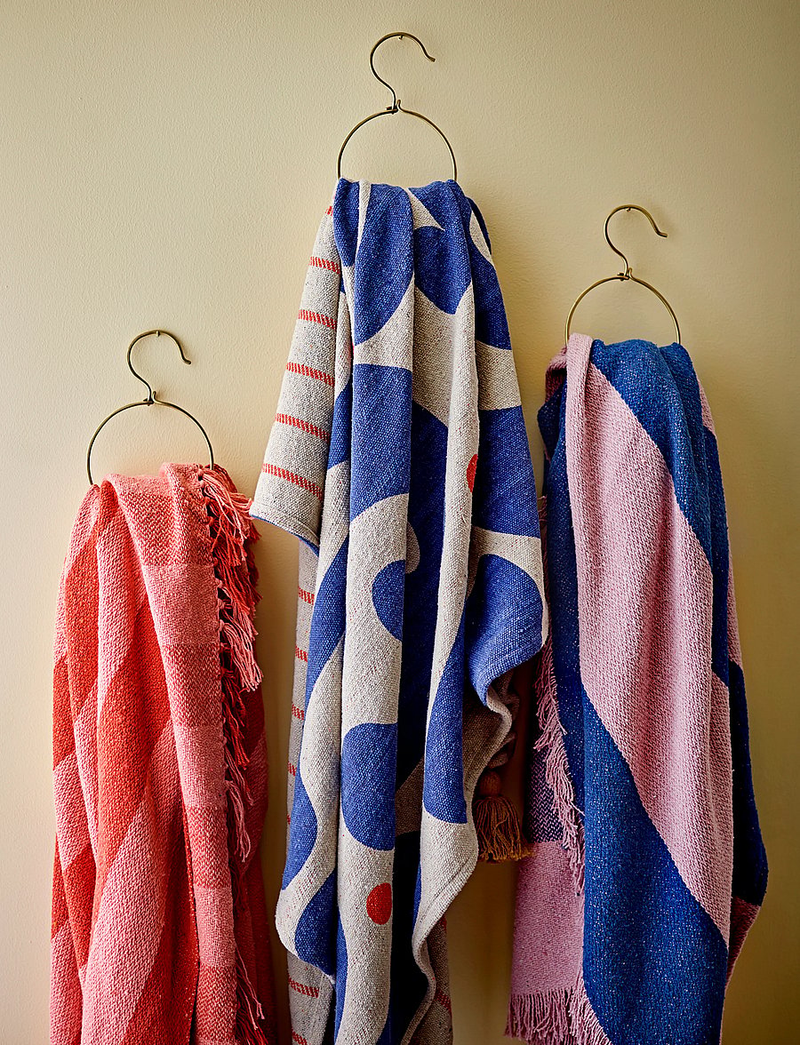 Bloomingville - Frello Throw - pleedid - orange - 3