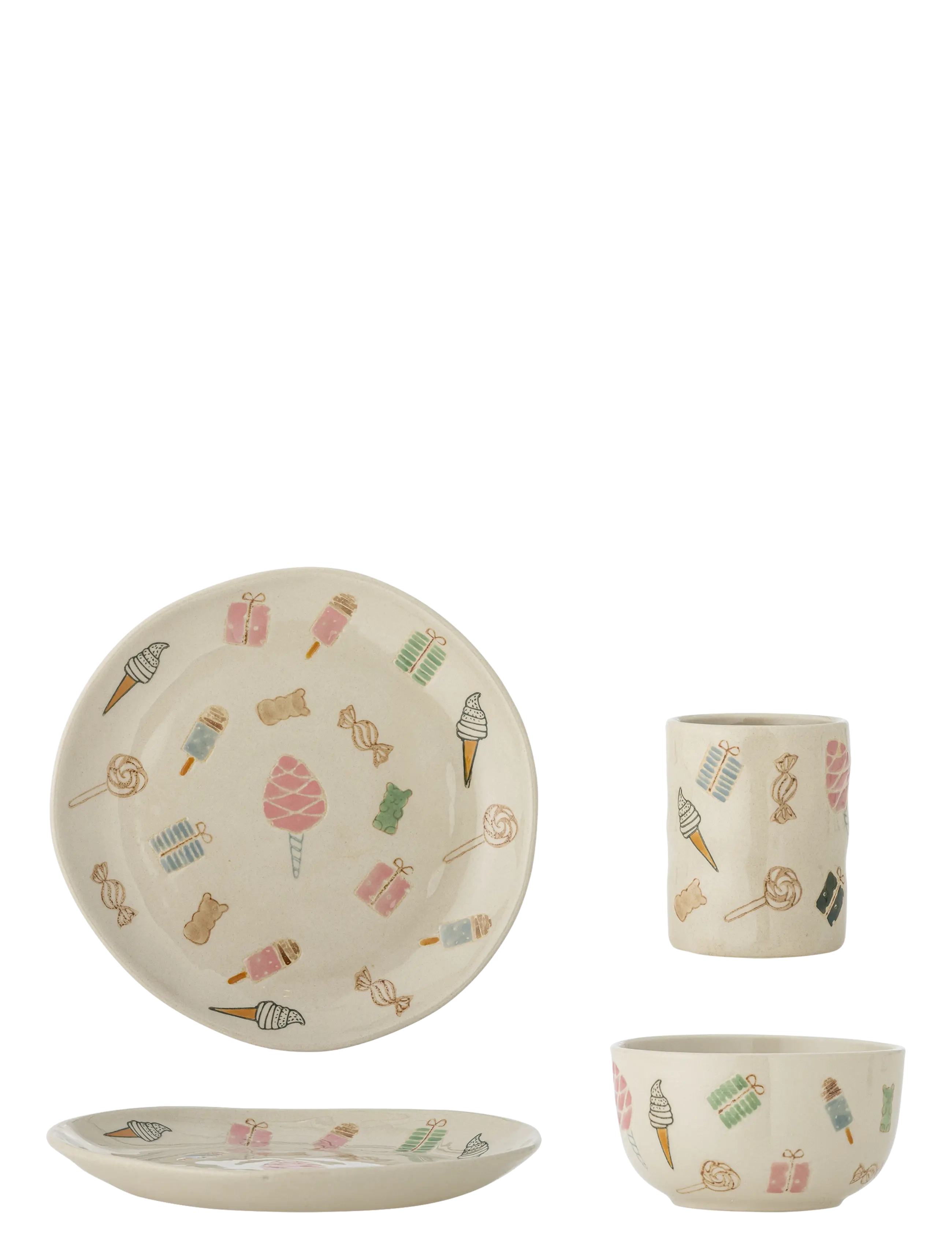 Bloomingville Sweets Tableware Set, Dinner Sæt, Creme, Str: 21 CL