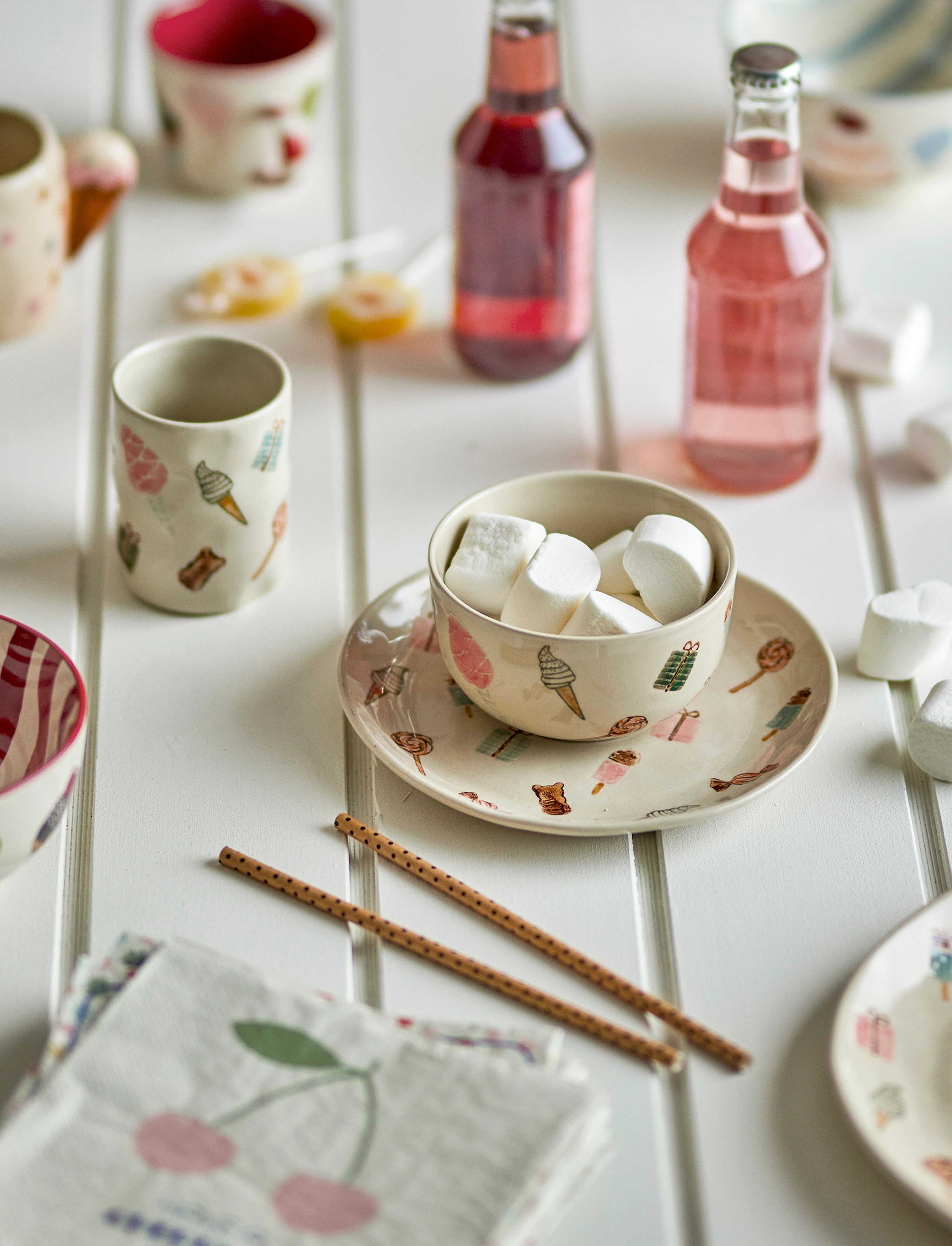 Bloomingville Sweets Tableware Set, 21 CL, Meal Time, Creme - Dinner Sets, Kinder