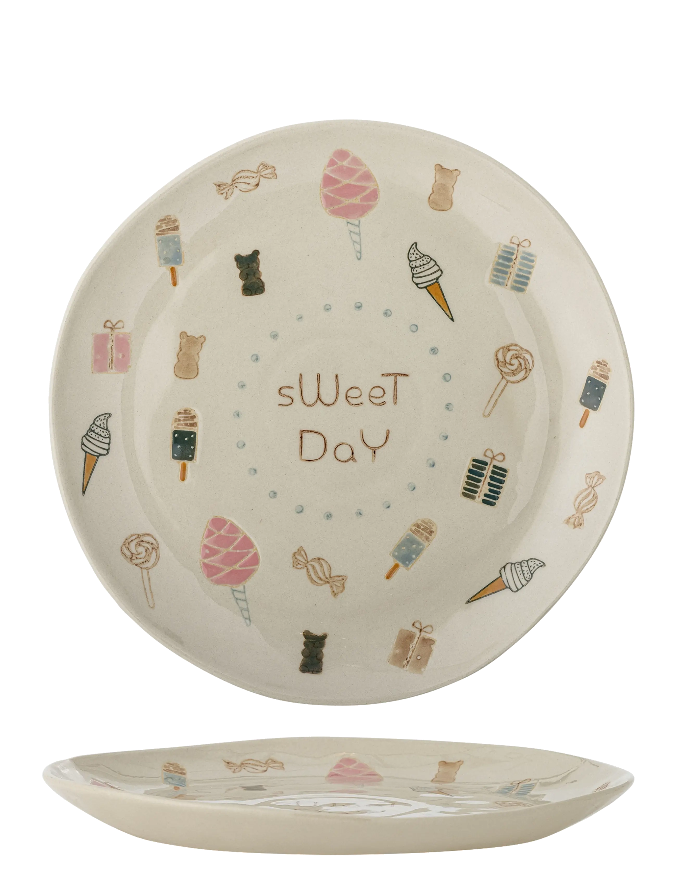 Bloomingville Sweets Plate, Plade, Creme, Str: Ø 24 CM