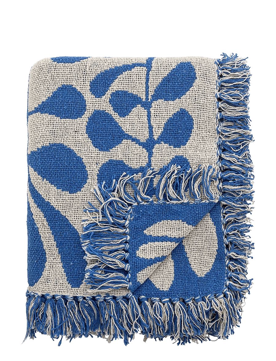 Bloomingville - Nevine Throw - pleedid - blue - 1