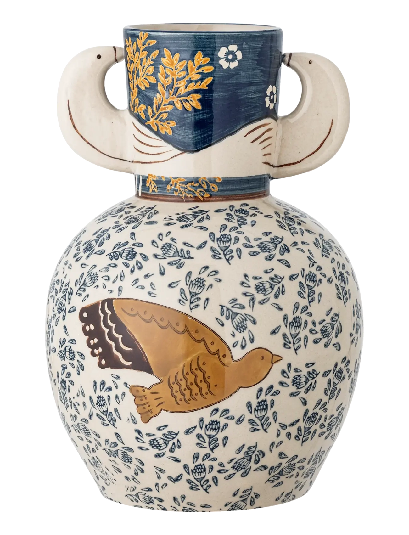 Bloomingville Hezha Vase, Vase, Blå, Str: H23.5CM