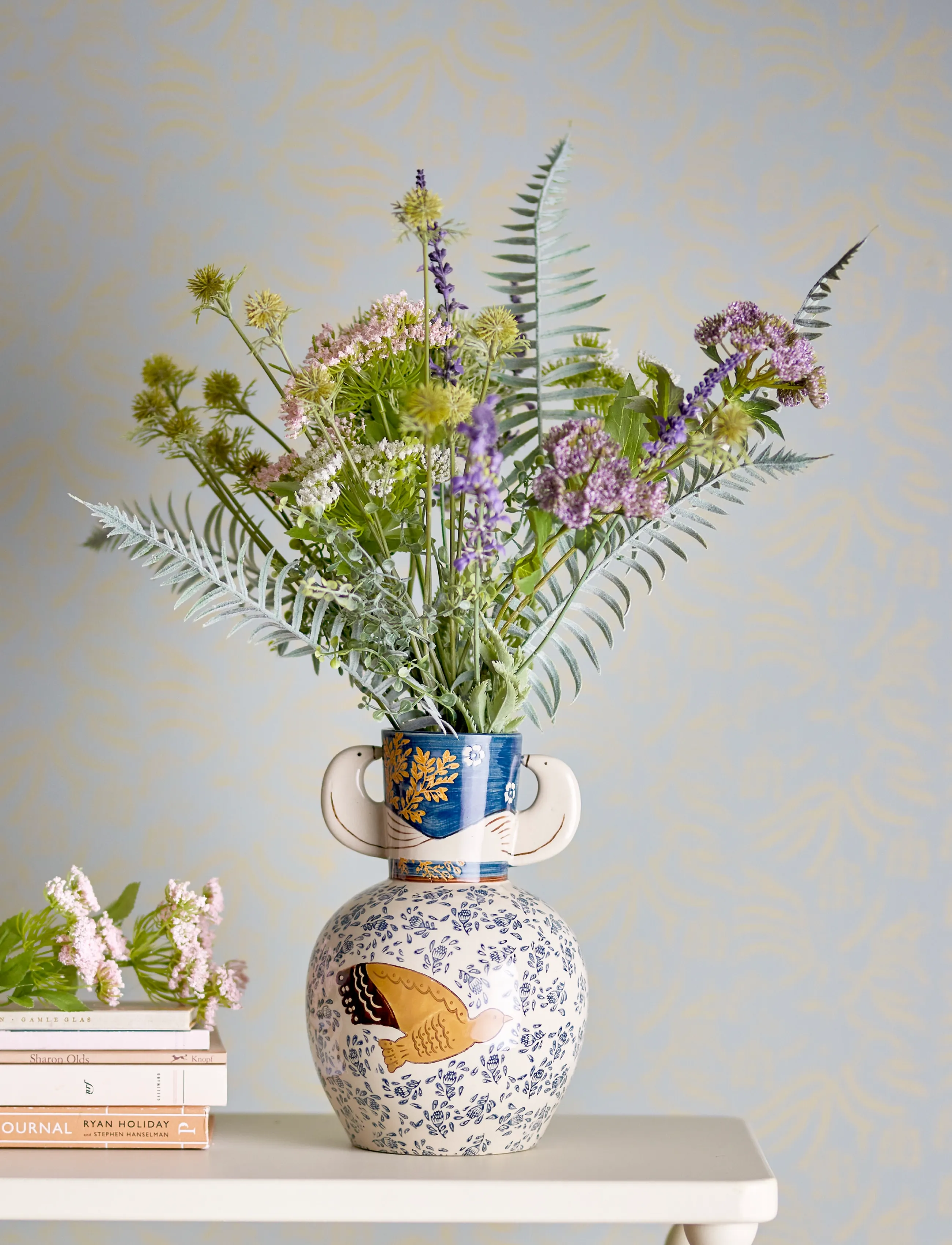 Bloomingville - Hezha Vase - vasen - blue - 4