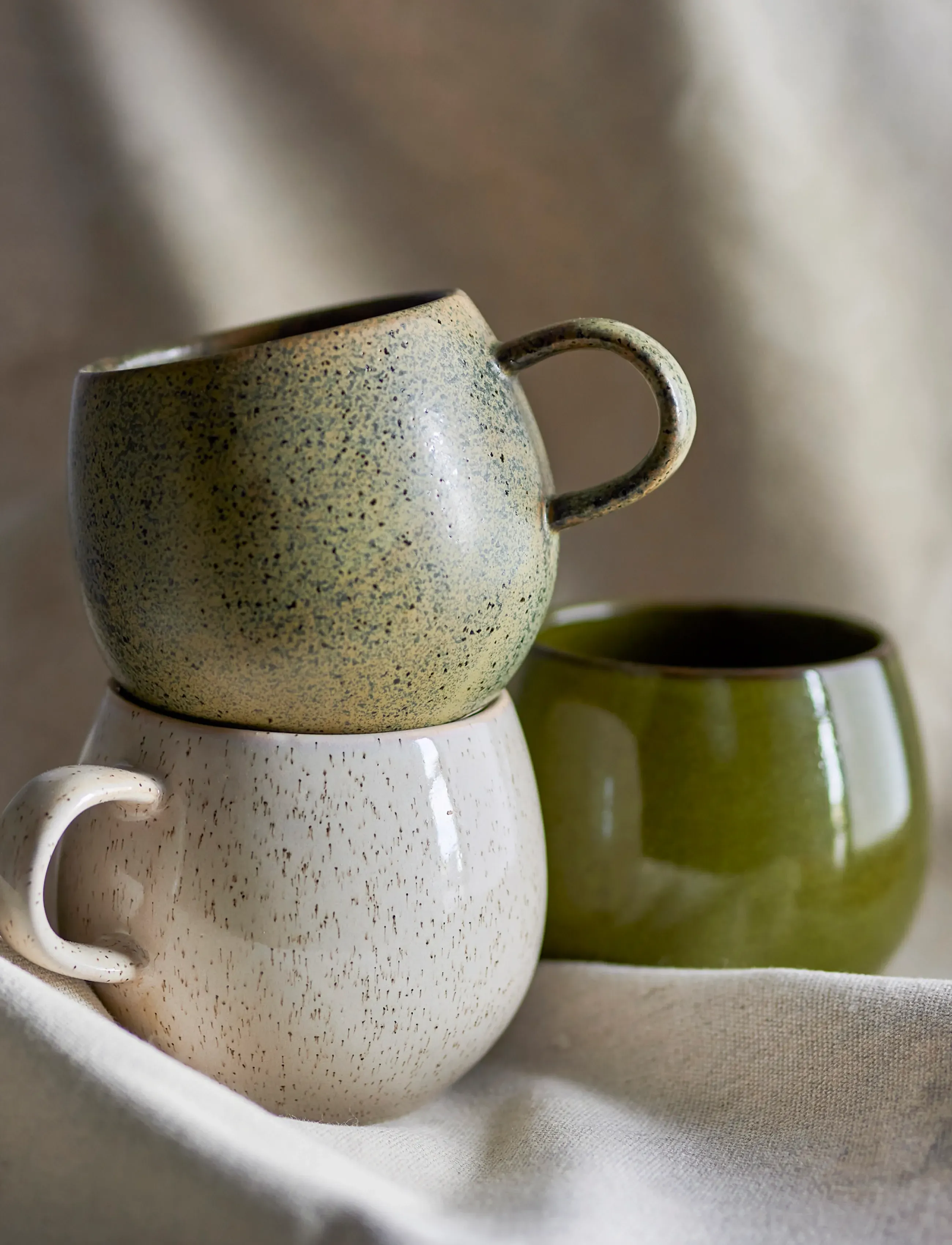 Bloomingville Addison Mug, Green, Stoneware, 50 CL, Green, Kopper & Krus > Kaffekopper, Unisex