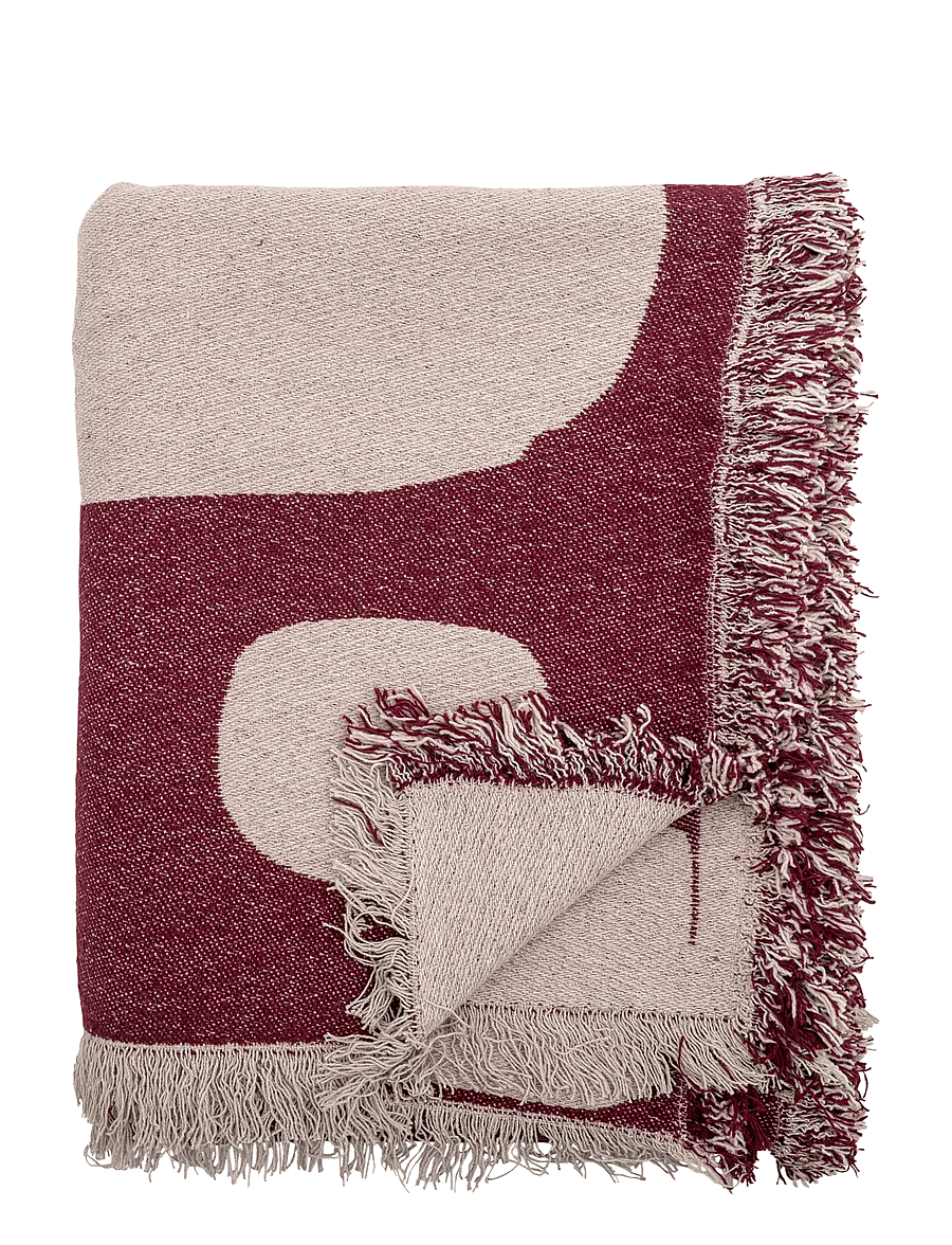 Bloomingville - Olica Throw, Red, Recycled Cotton - decken - red - 1