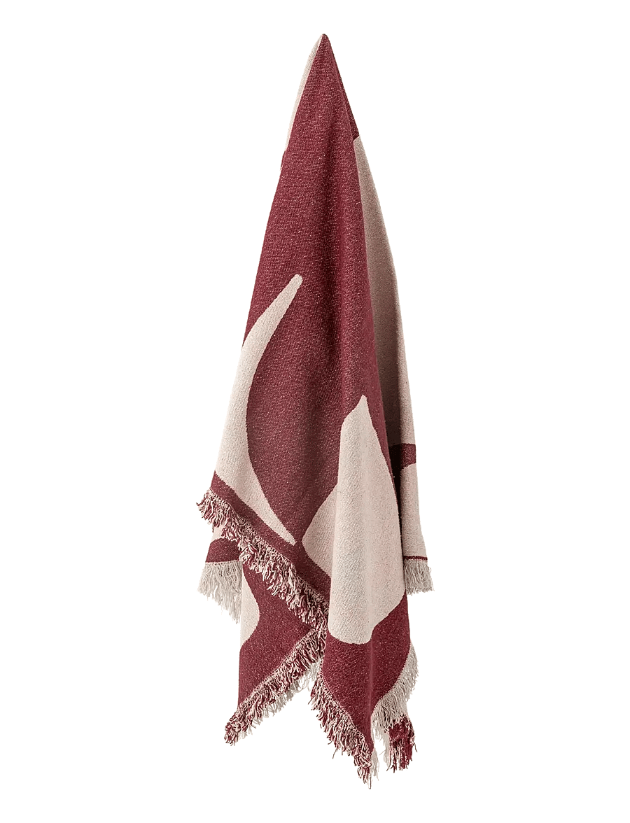 Bloomingville - Olica Throw, Red, Recycled Cotton - decken - red - 2