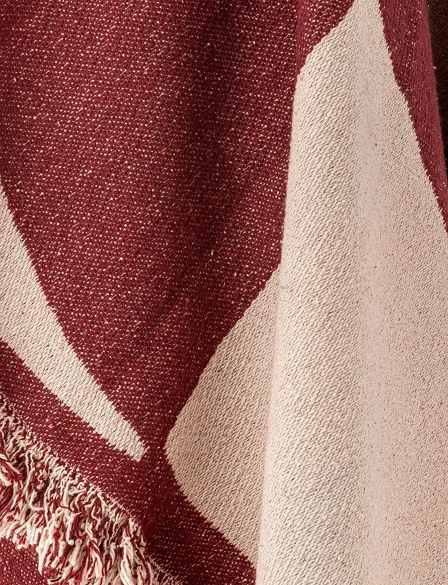 Bloomingville - Olica Throw, Red, Recycled Cotton - decken - red - 3