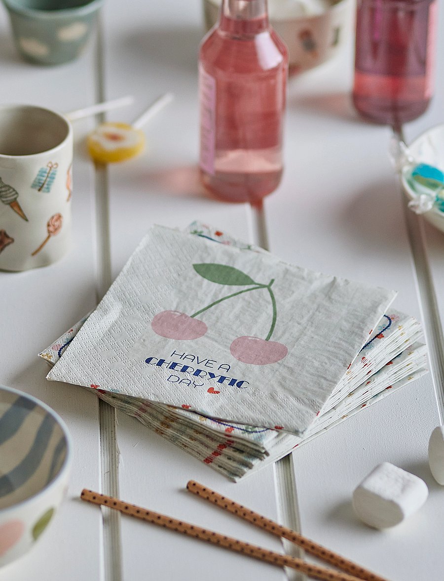 Bloomingville - Cherry Napkin - die niedrigsten preise - rose - 3