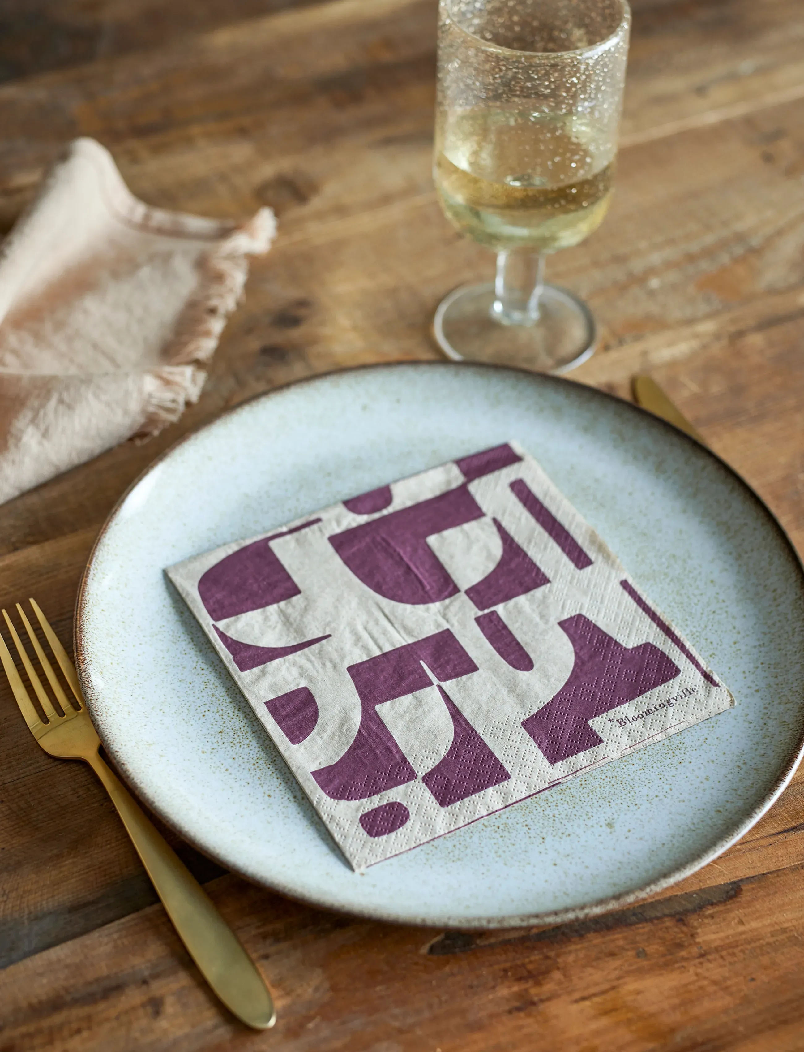 Bloomingville Olica Napkin, Nature, Fsc Recycled, Paper, 33X33 cm, Napkins, Burgunderrot - Cloth Homeware