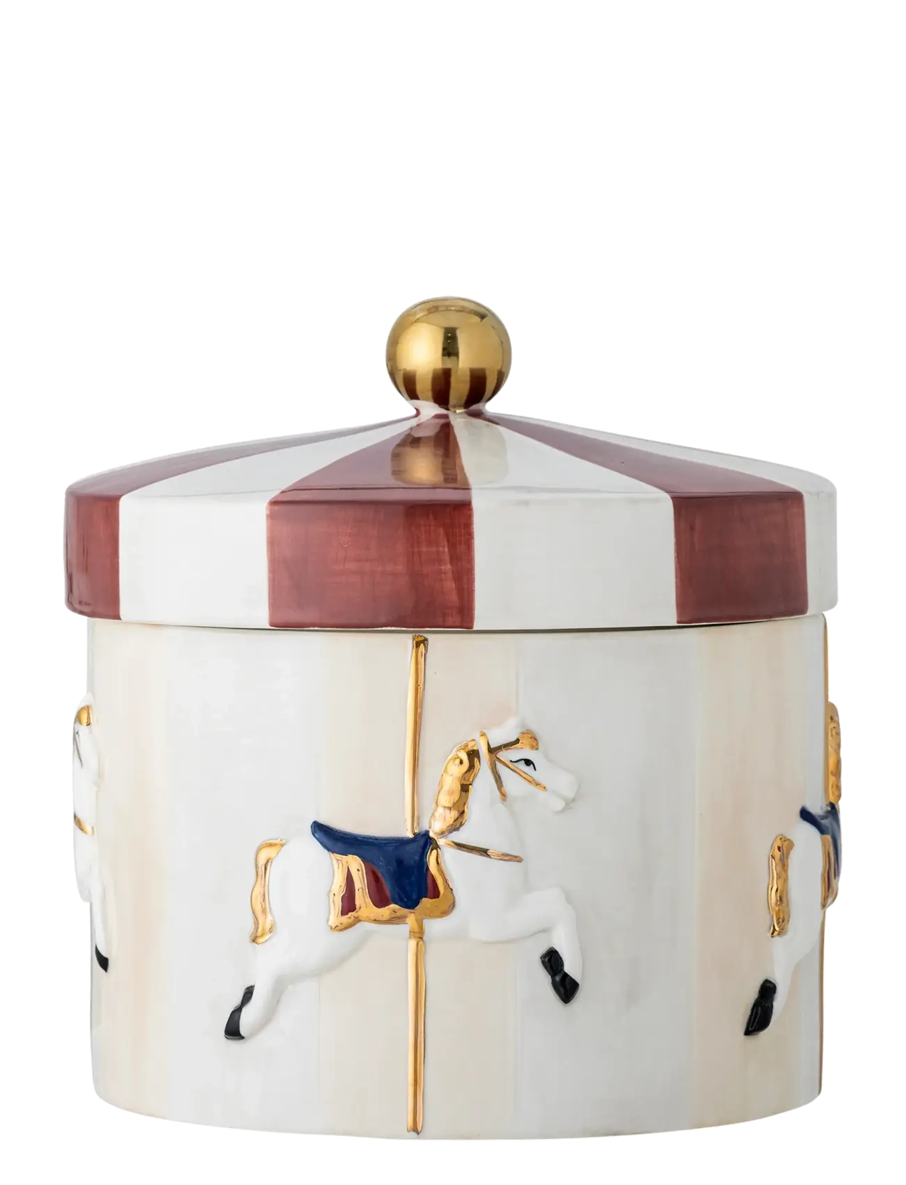 Bloomingville - Merry-go-round Jar w/Lid - backen - red - 2
