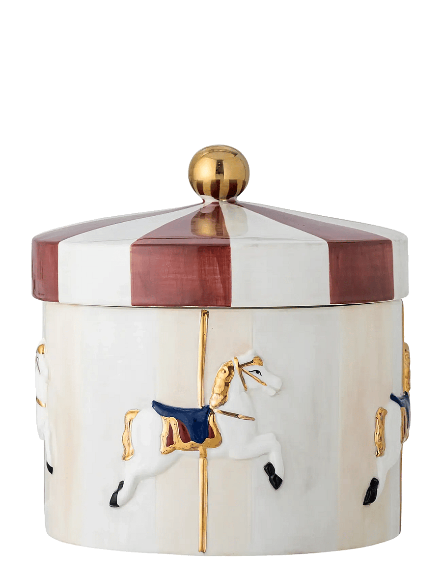 Bloomingville - Merry-go-round Jar w/Lid - backen - red - 2