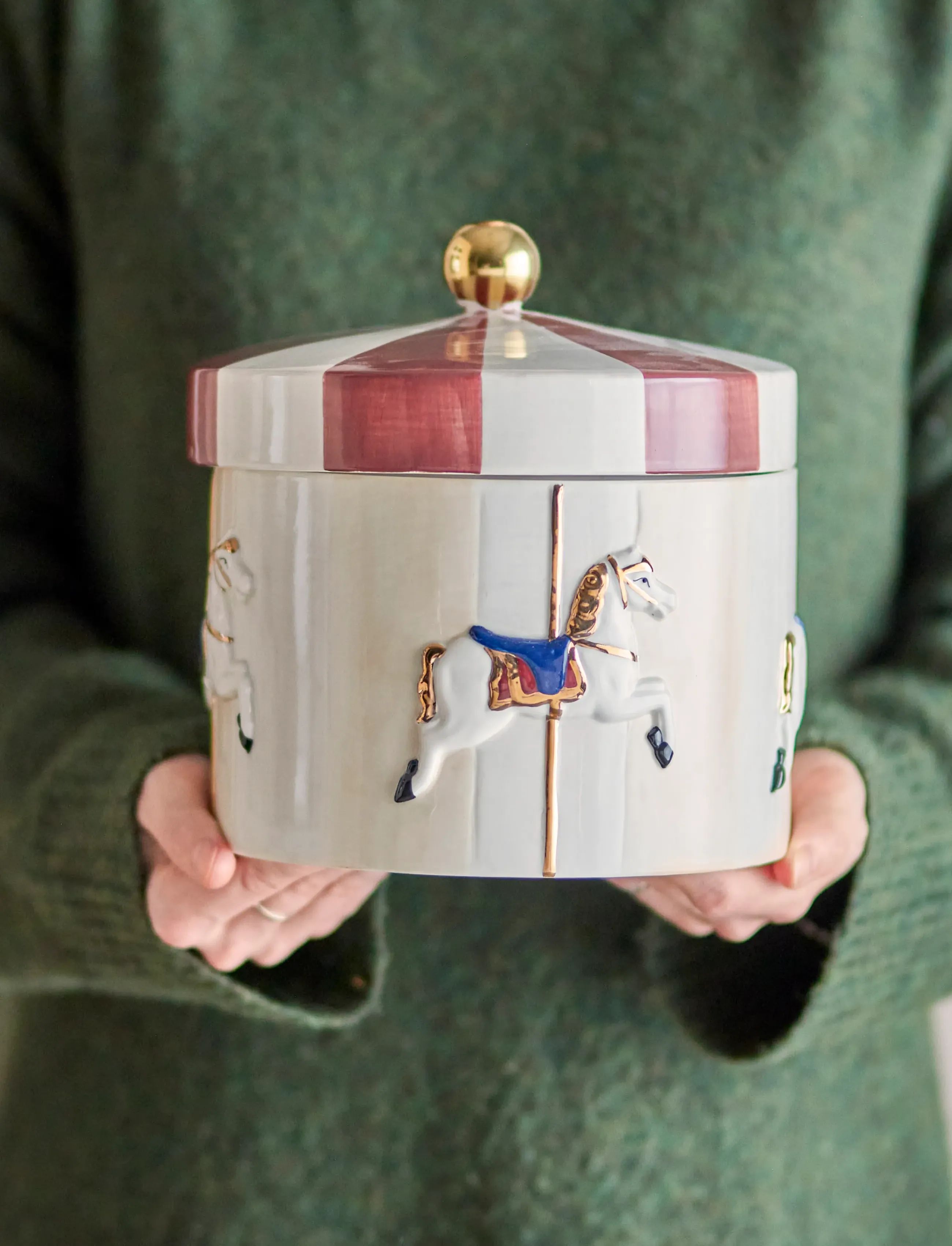 Bloomingville - Merry-go-round Jar w/Lid - backen - red - 4