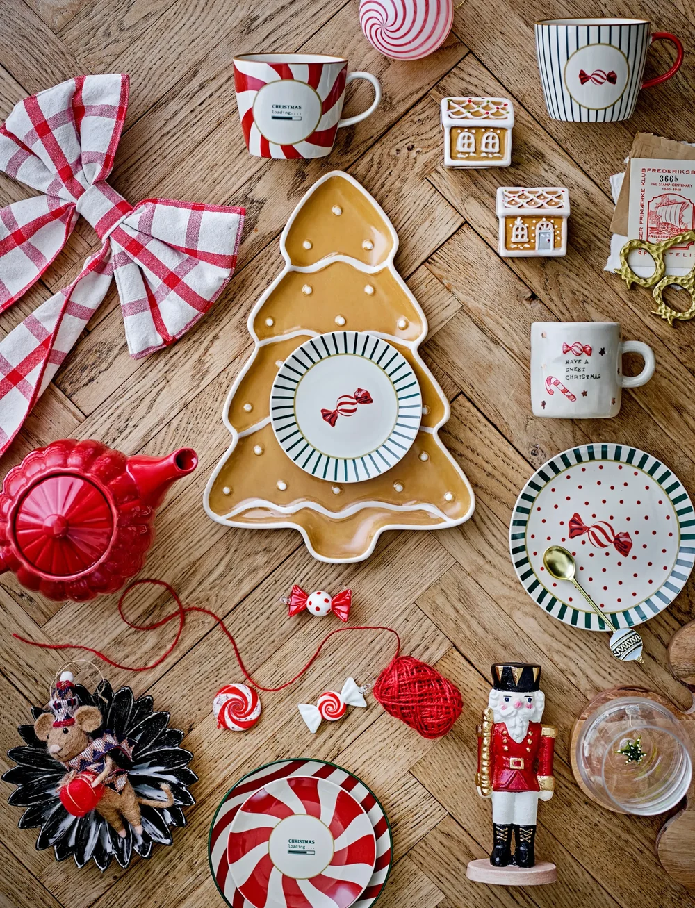 Bloomingville - Yule Plate - juldukning - natural - 2